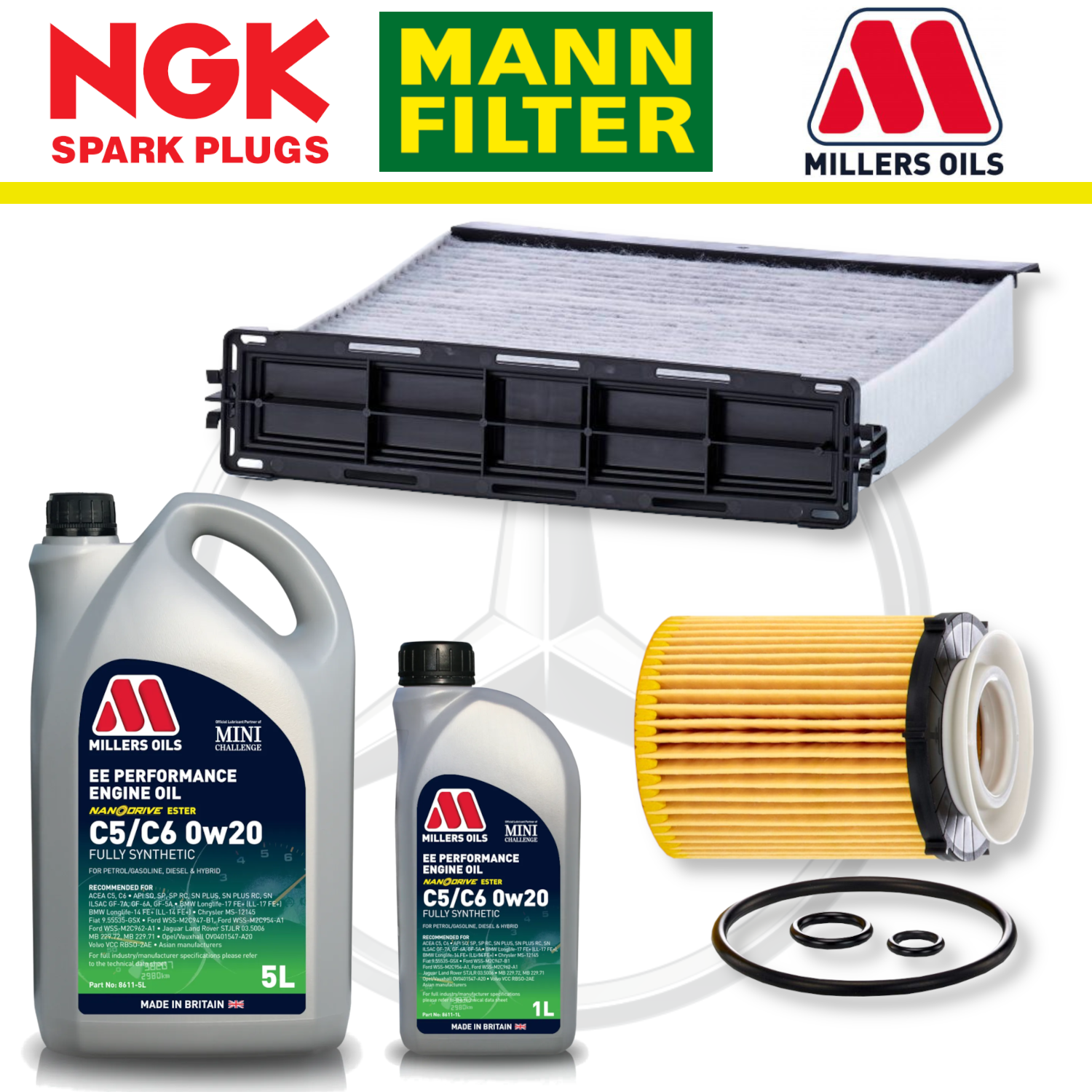 Mercedes A35 W177 CLA35 C118 AMG M260 Home Service Pack - Millers Oil Premium
