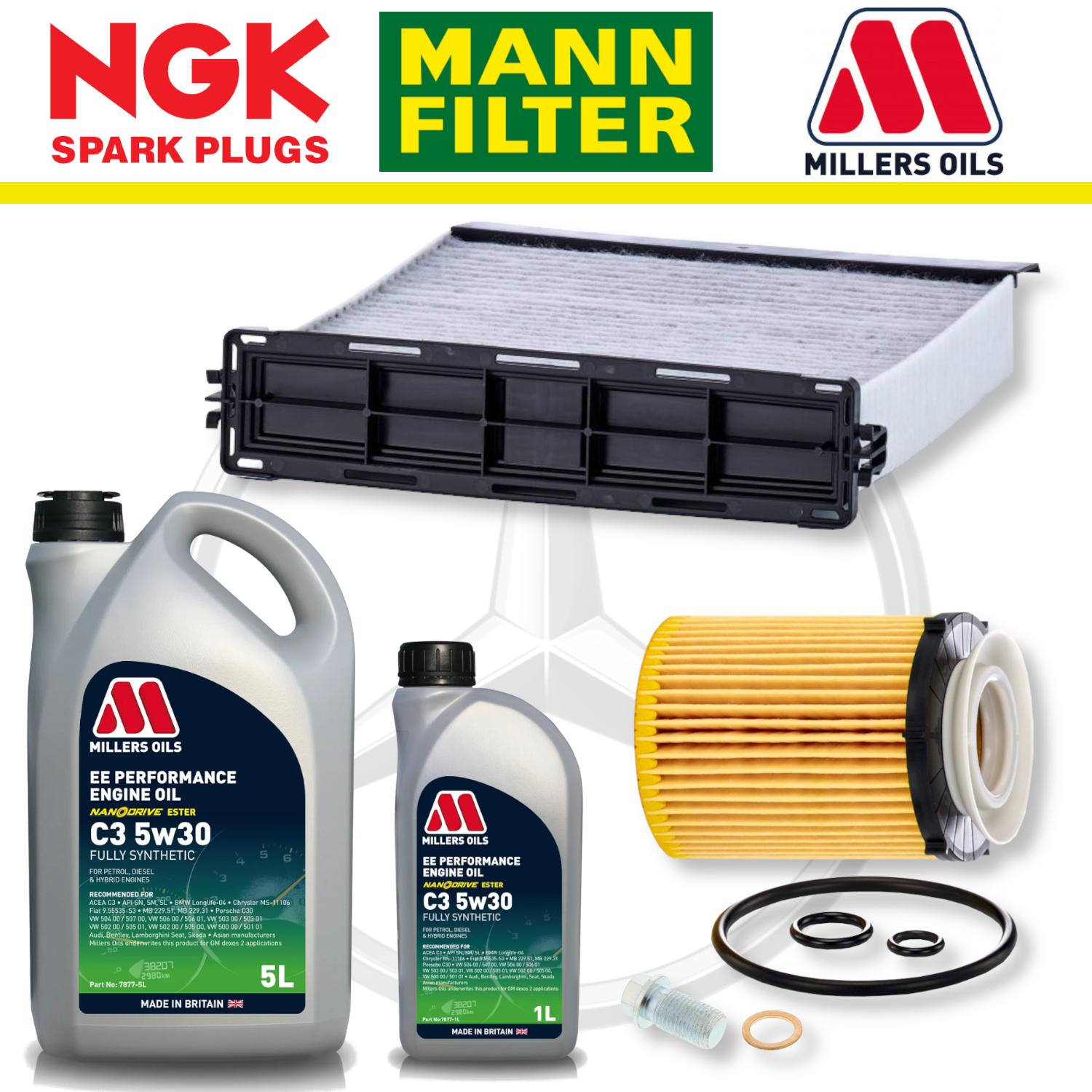 Mercedes A35 W177 CLA35 C118 AMG M260 Paquete de servicio a domicilio - Aceite Millers Premium