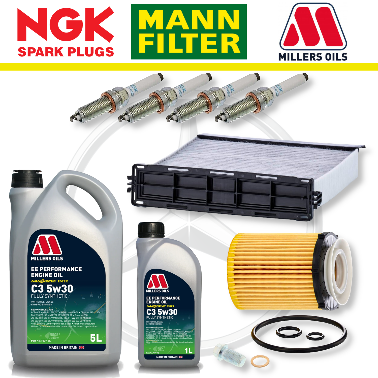 Mercedes A35 W177 CLA35 C118 AMG M260 Paquete de servicio a domicilio - Aceite Millers Premium