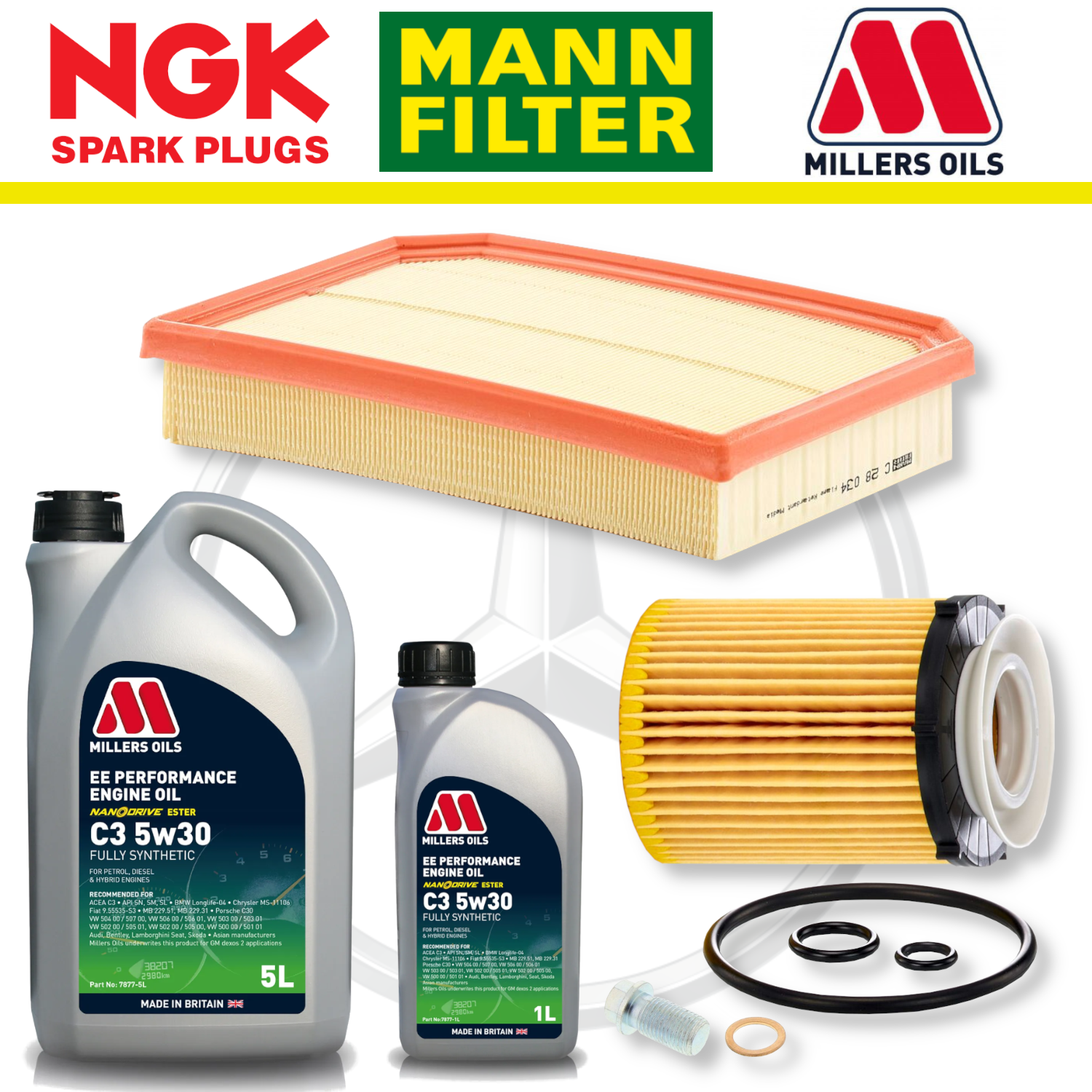 Mercedes A35 W177 CLA35 C118 AMG M260 Paquete de servicio a domicilio - Aceite Millers Premium