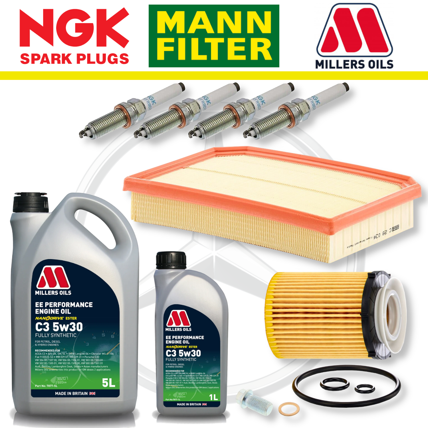 Mercedes A35 W177 CLA35 C118 AMG M260 Paquete de servicio a domicilio - Aceite Millers Premium