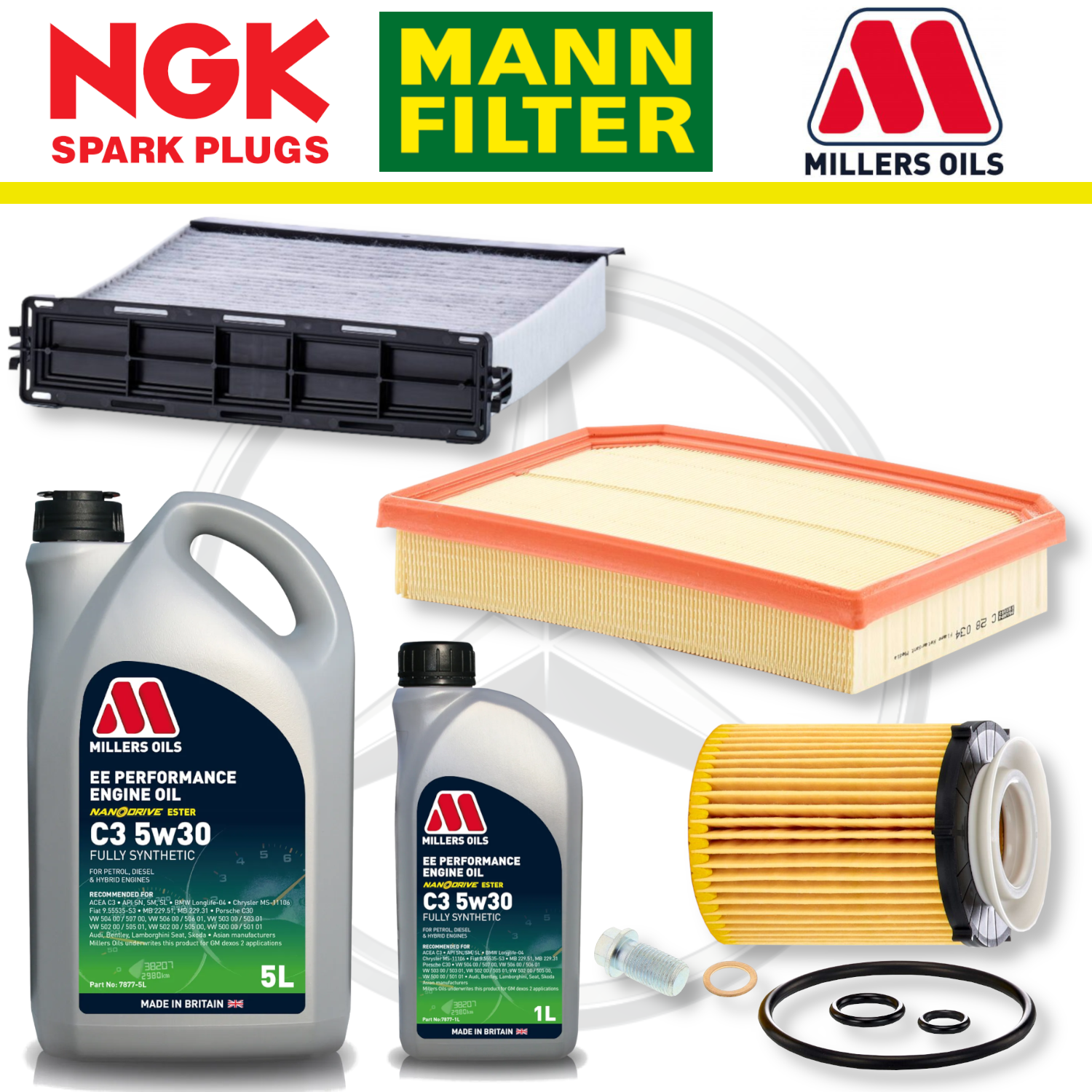 Mercedes A35 W177 CLA35 C118 AMG M260 Paquete de servicio a domicilio - Aceite Millers Premium