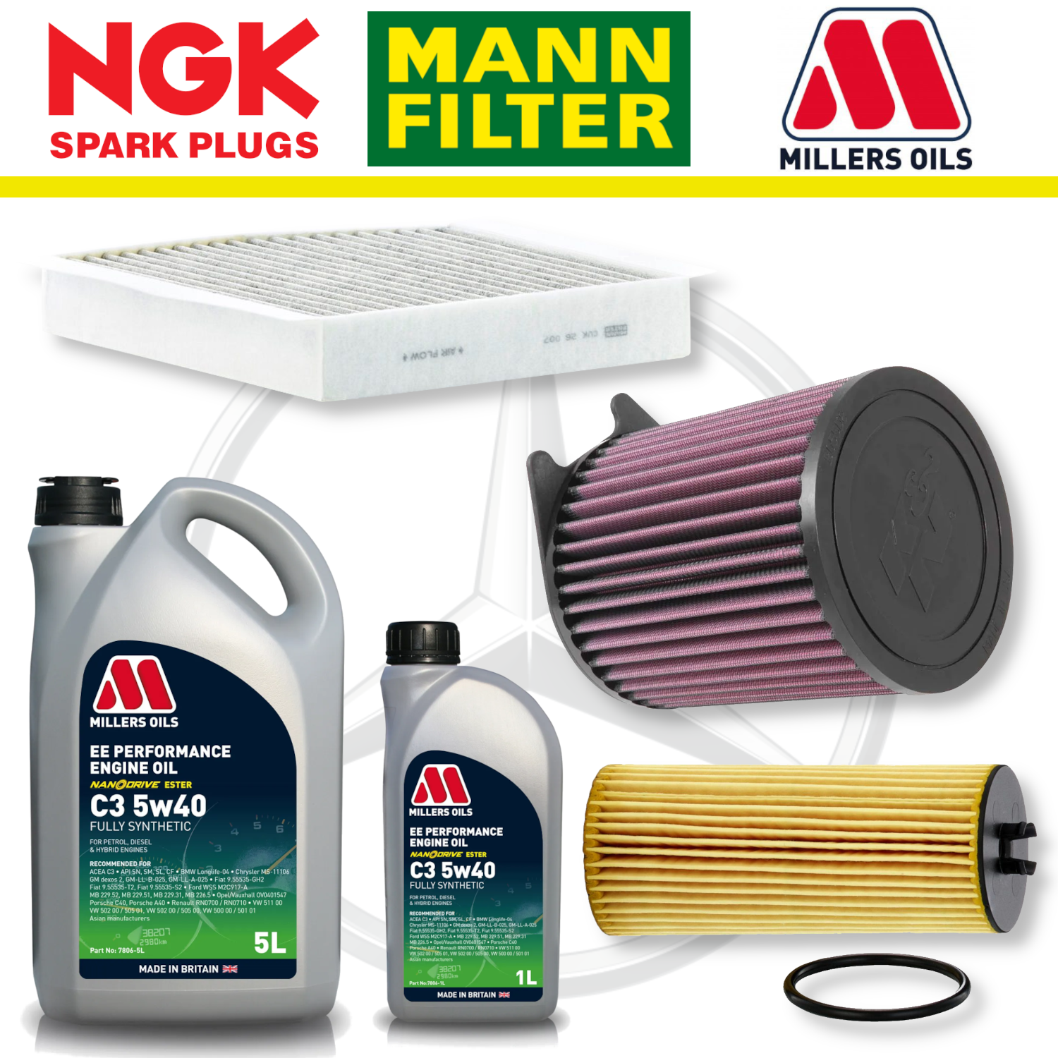 Mercedes A45 W176 CLA45 C117 AMG M133 Home Service Pack - Millers Oil Premium