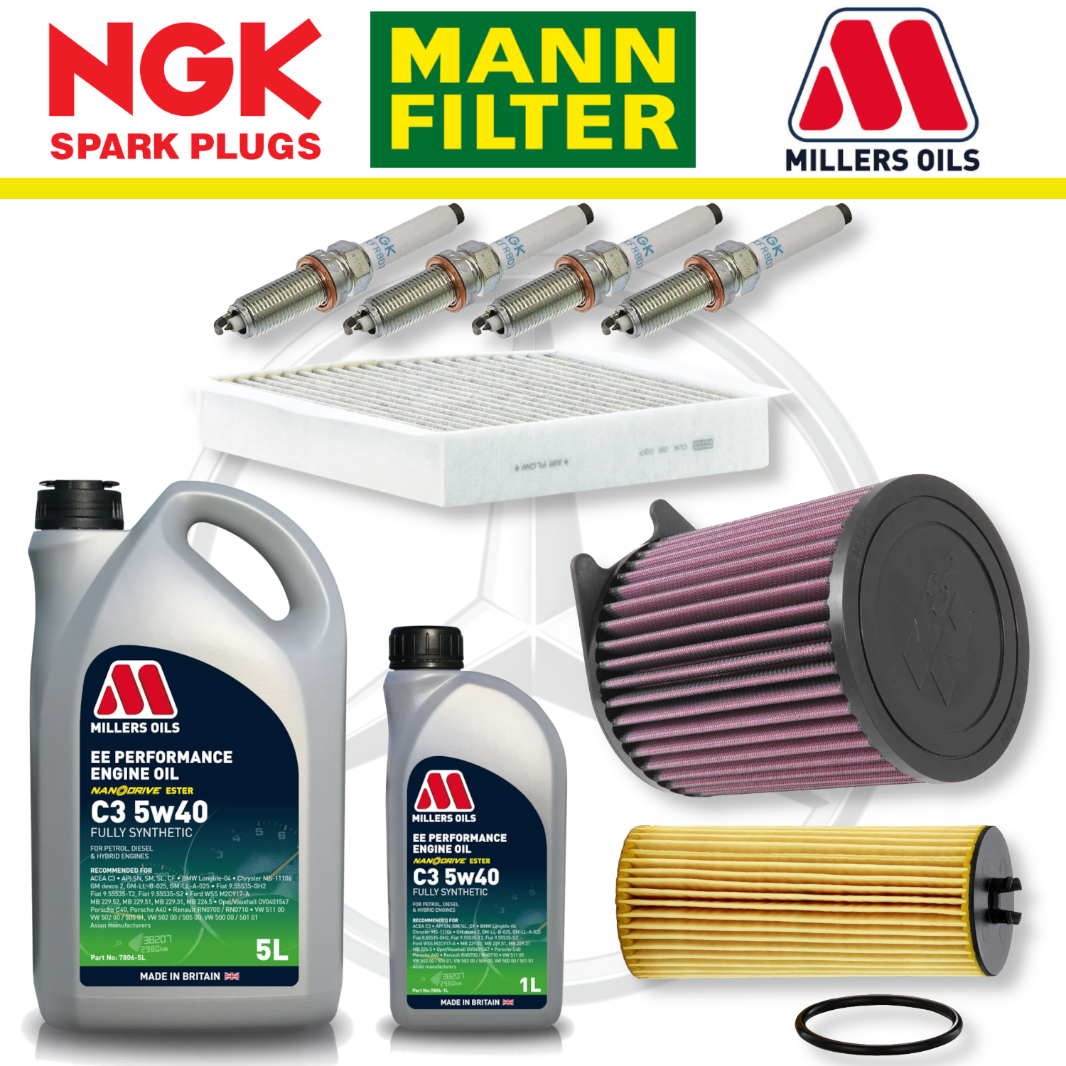 Mercedes A45 W176 CLA45 C117 AMG M133 Home Service Pack - Millers Oil Premium