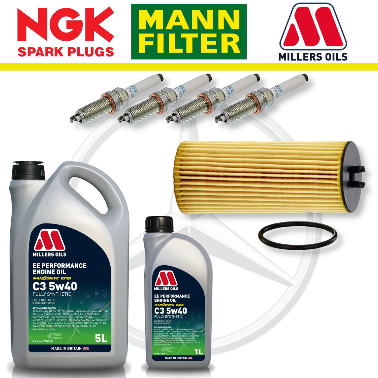 Mercedes A45 W176 CLA45 C117 AMG M133 Home Service Pack - Millers Oil Premium