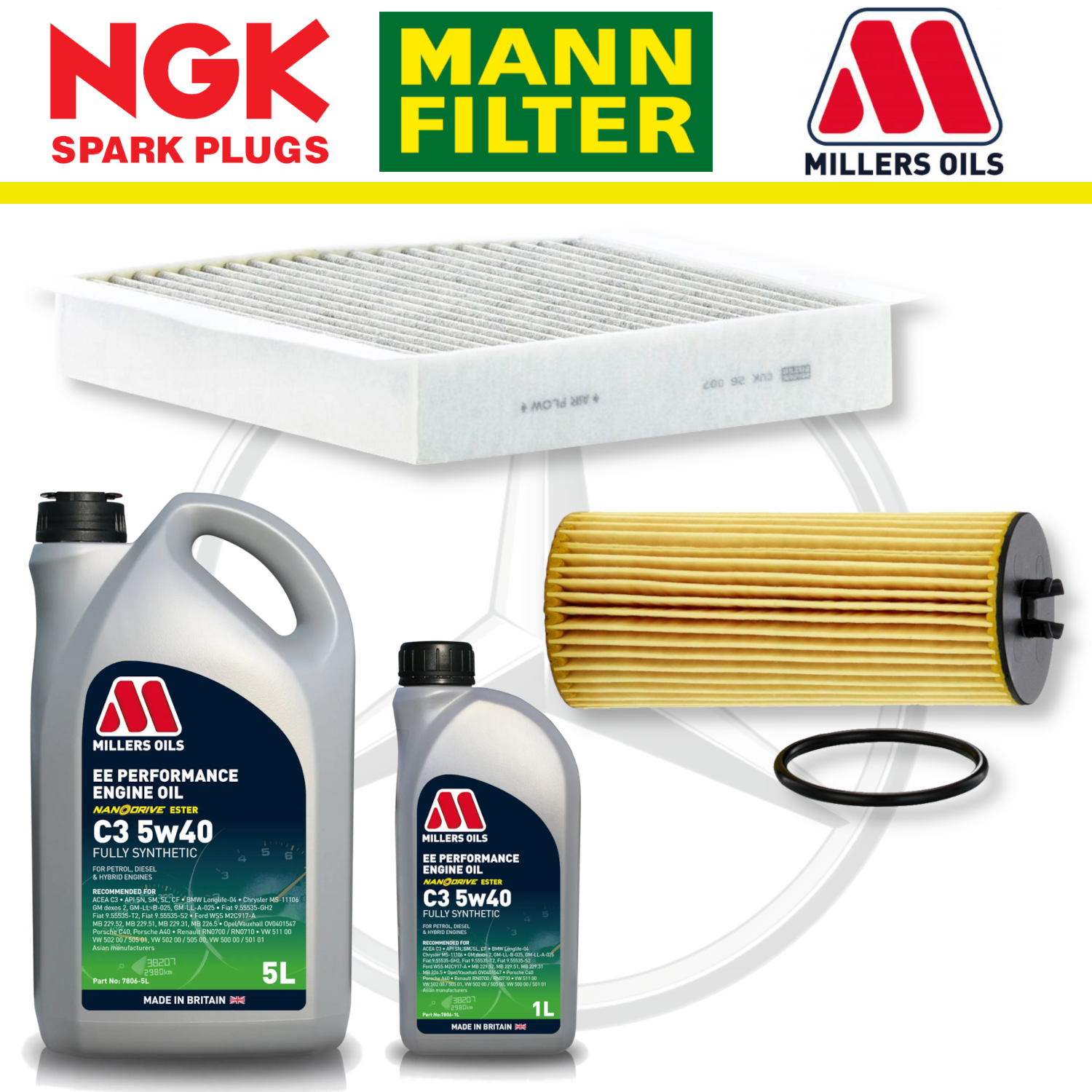 Mercedes A45 W176 CLA45 C117 AMG M133 Home Service Pack - Millers Oil Premium