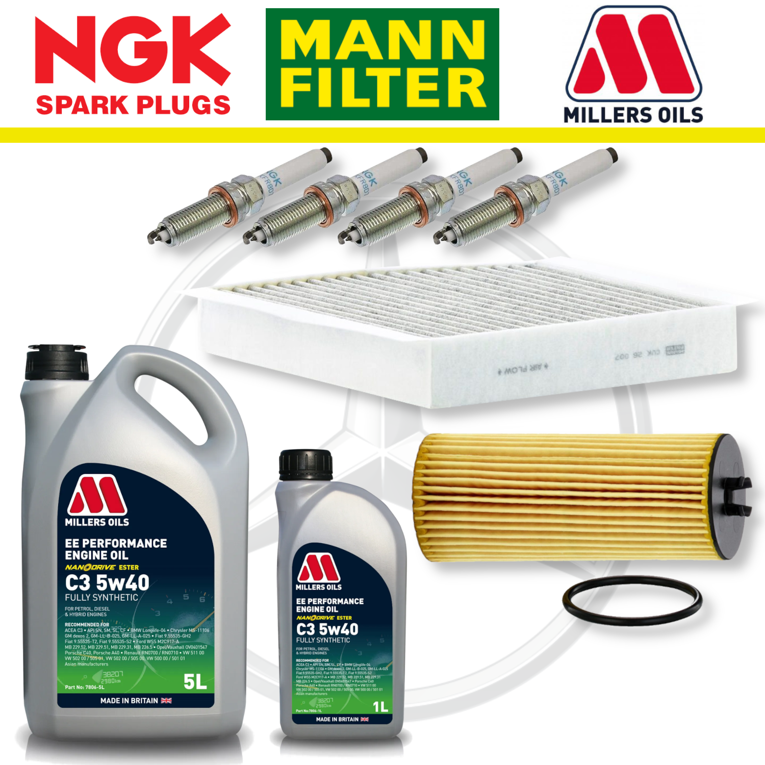 Mercedes A45 W176 CLA45 C117 AMG M133 Home Service Pack - Millers Oil Premium