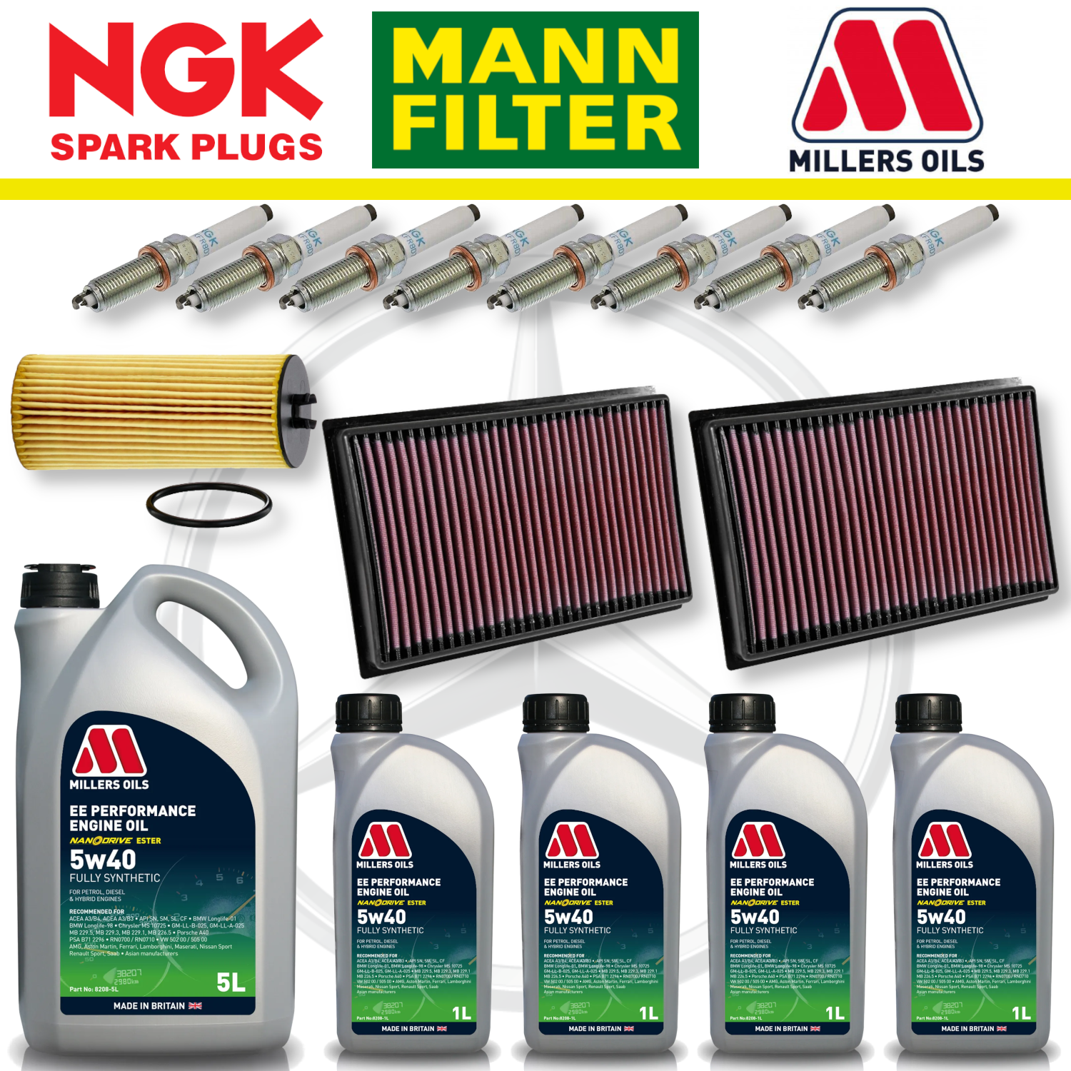 Mercedes AMG GT M178 Home Service Pack - Millers Oil Premium