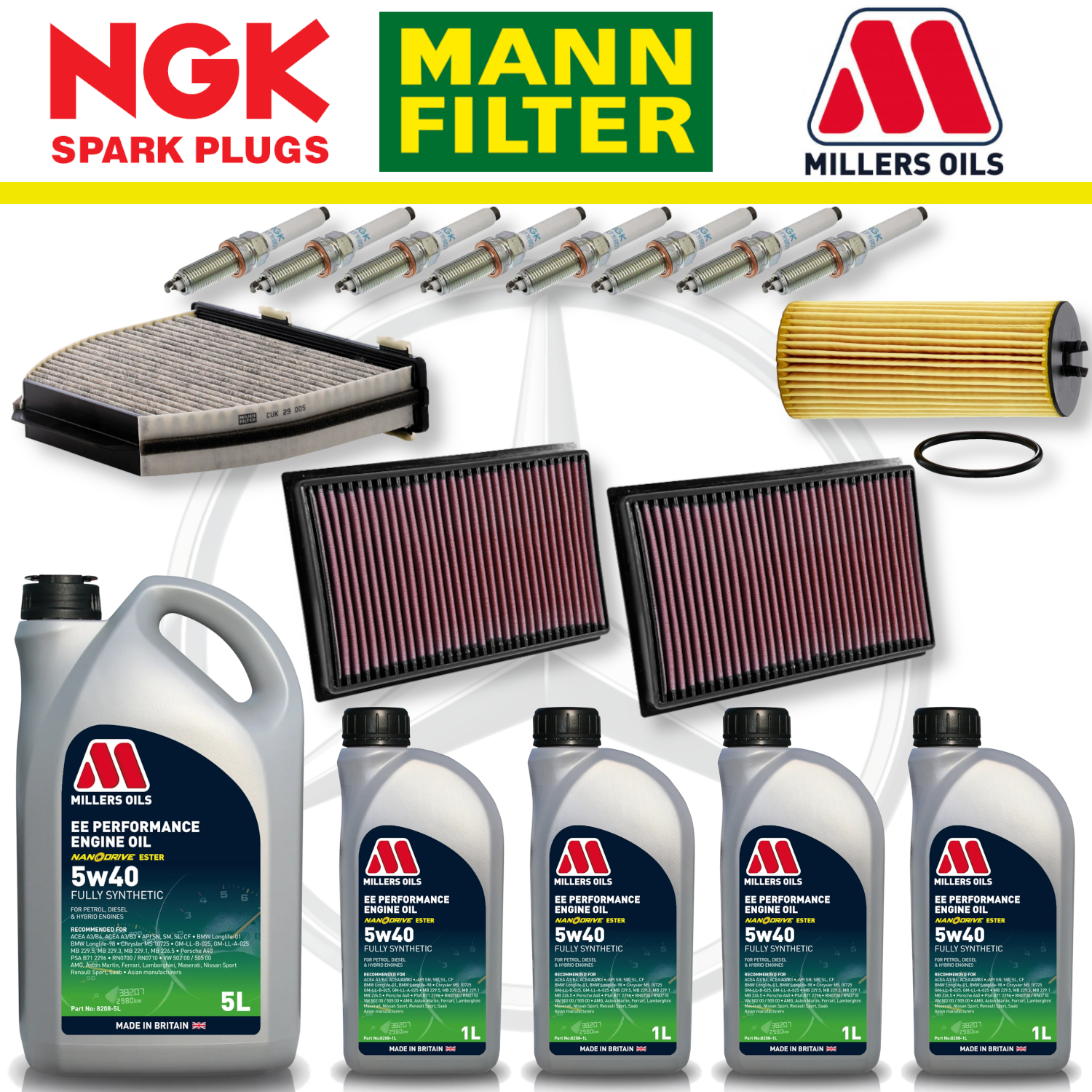 Mercedes AMG GT M178 Home Service Pack - Millers Oil Premium