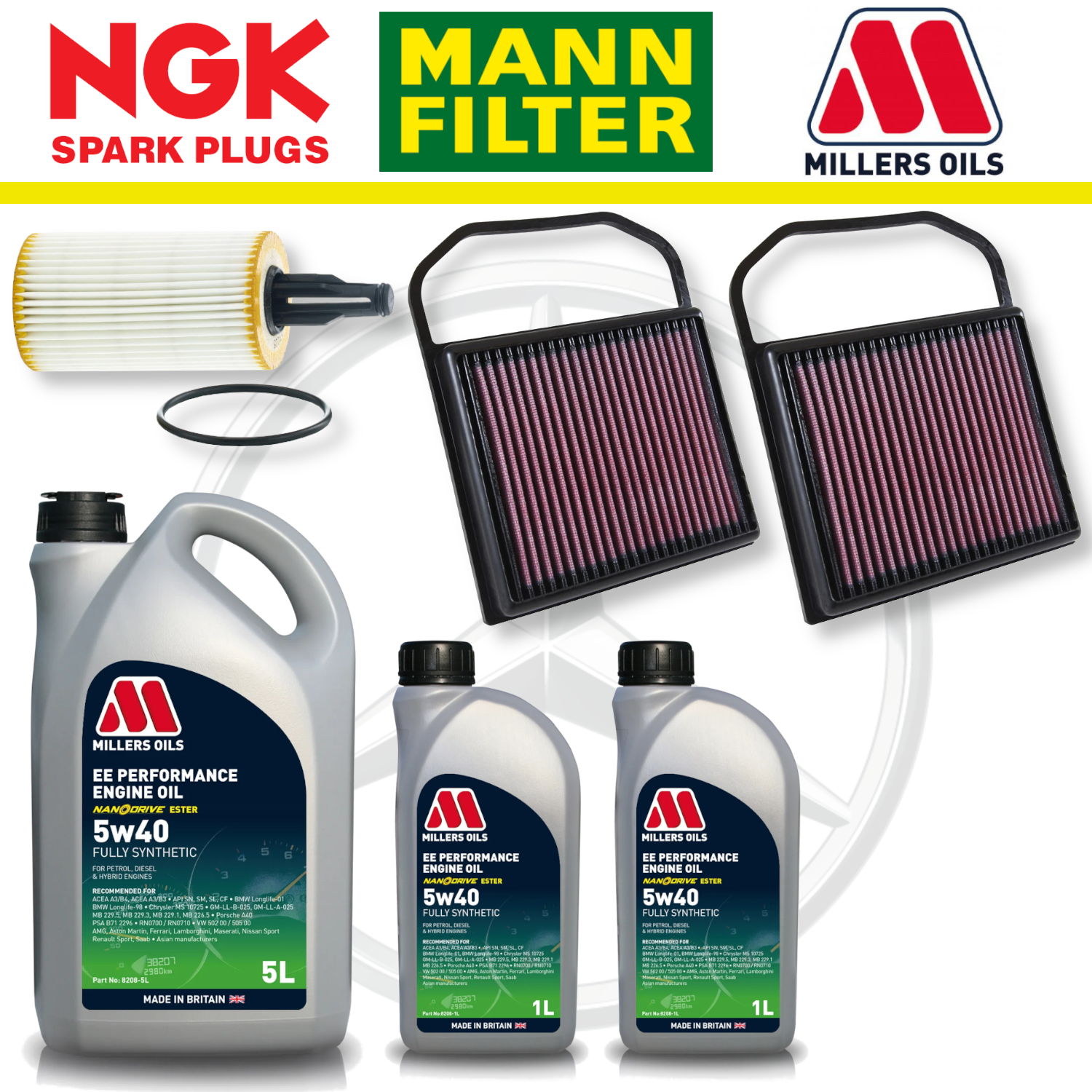 Mercedes C43 W205 AMG M276 Home Service Pack - Millers Oil Premium