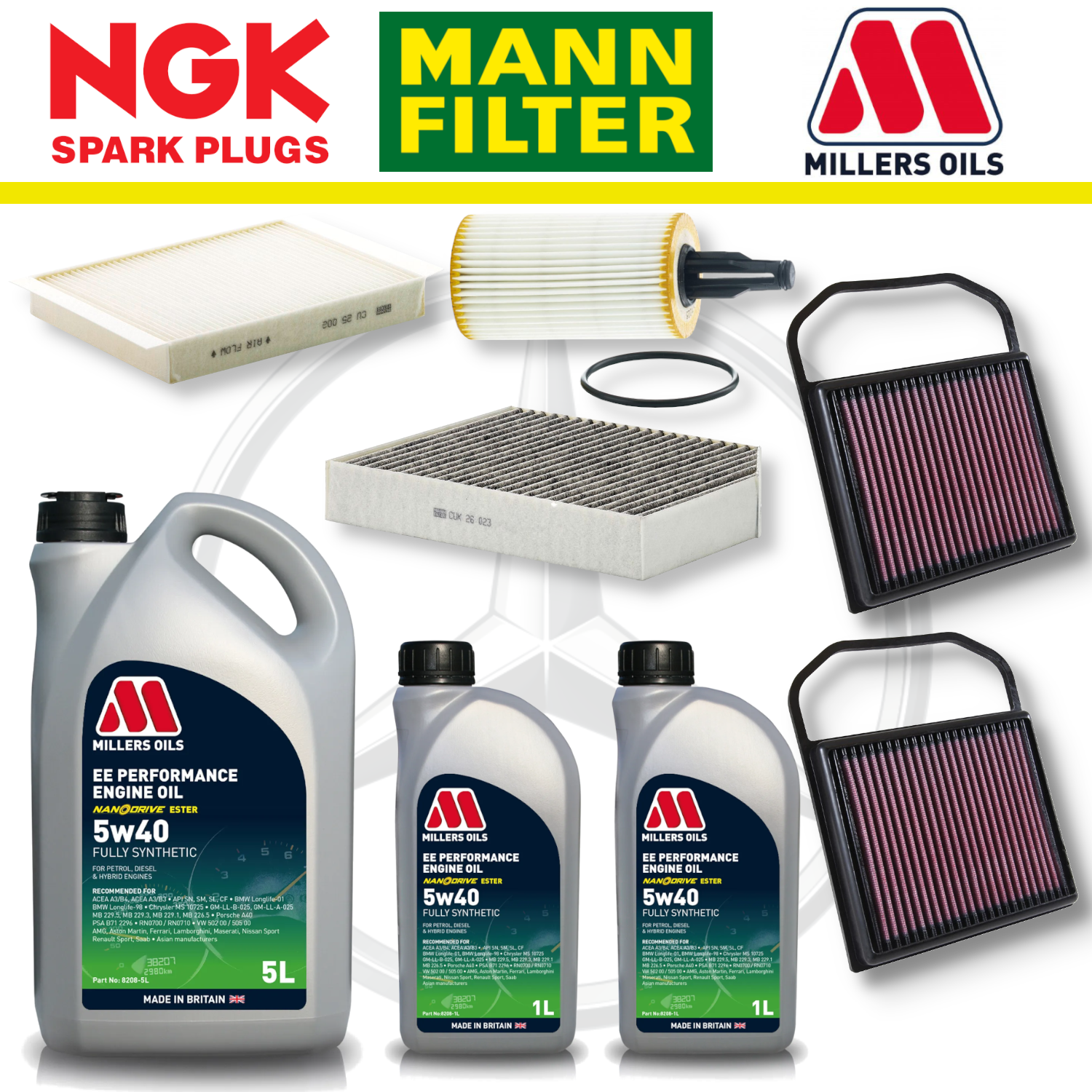 Mercedes C43 W205 AMG M276 Home Service Pack - Millers Oil Premium