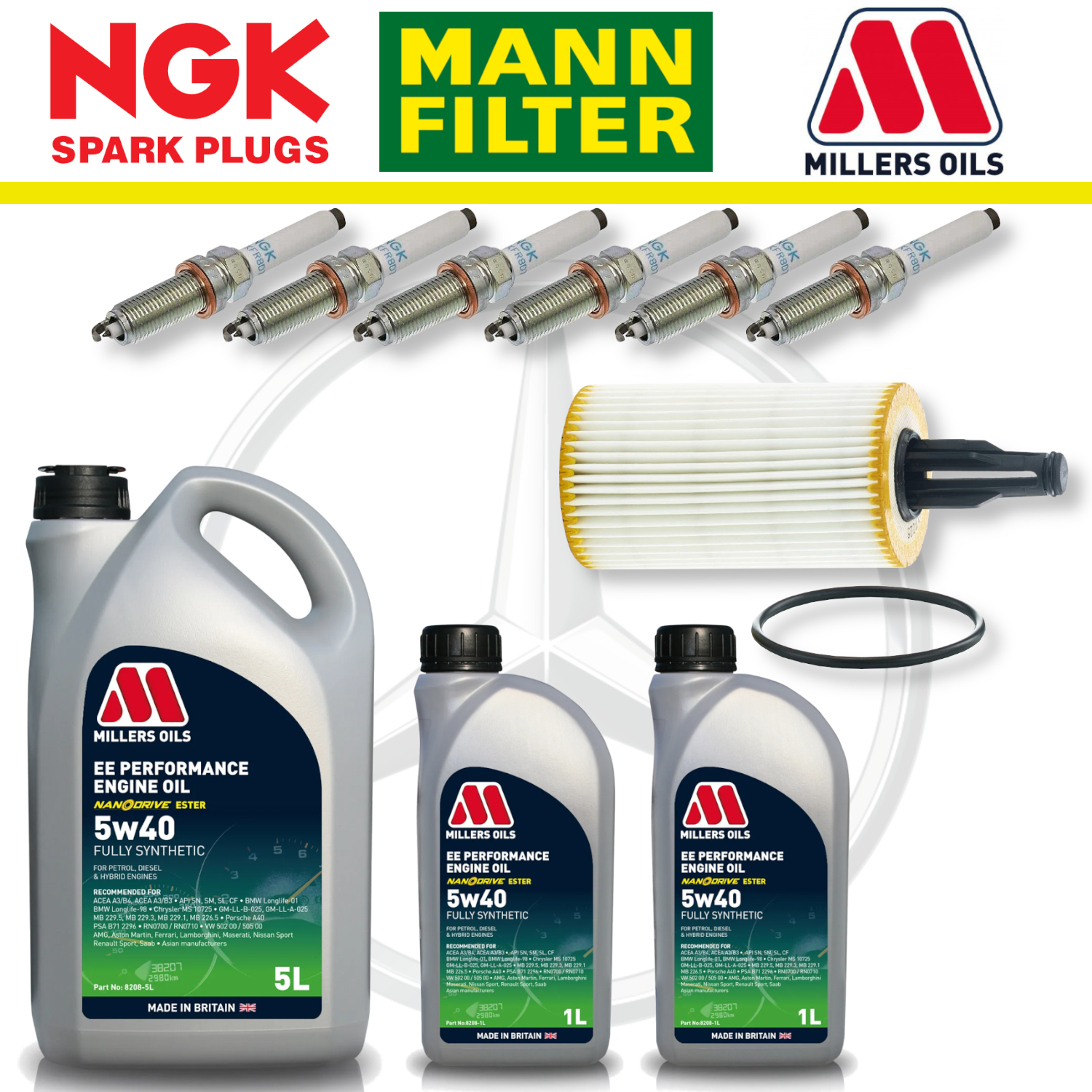 Mercedes C43 W205 AMG M276 Home Service Pack - Millers Oil Premium