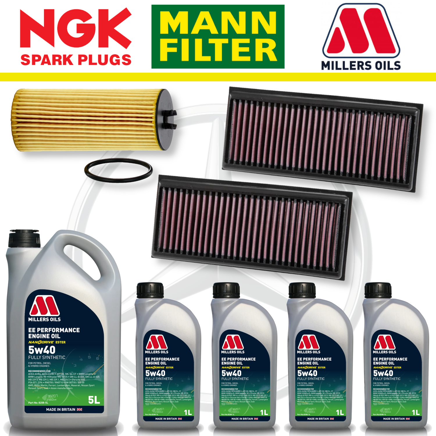 Mercedes C63 W205 AMG M177 Home Service Pack - Millers Oil Premium