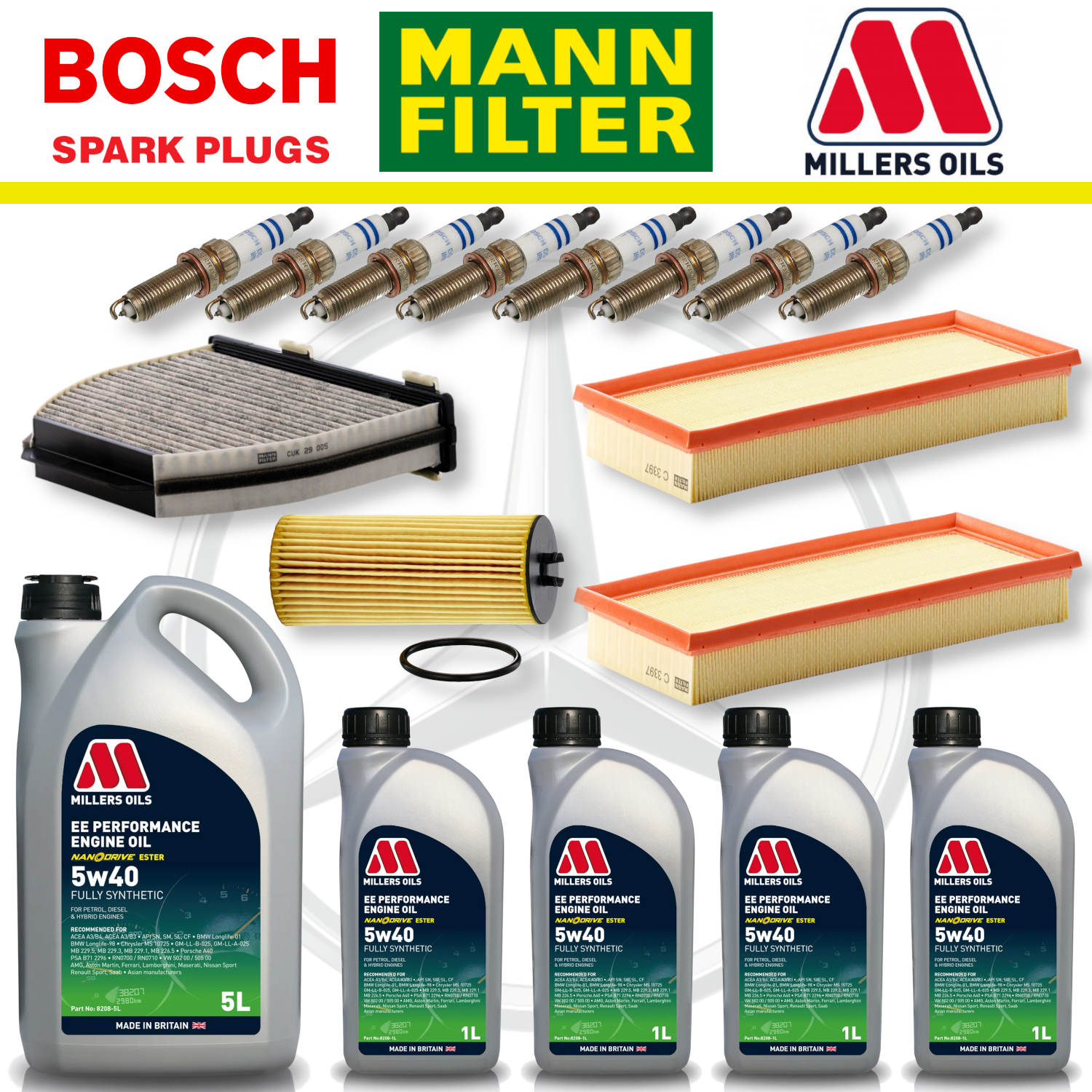 Mercedes E63 W212 AMG 5.5 M157 Home Service Pack - Millers Oil Premium