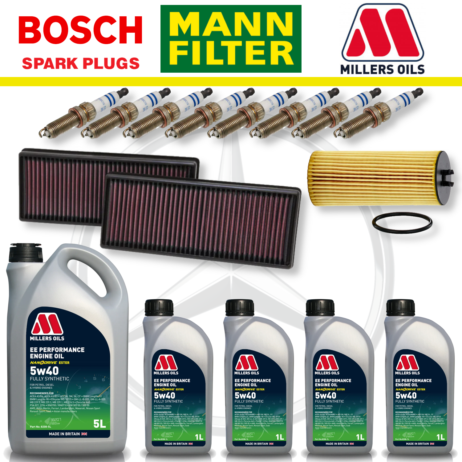 Mercedes E63 W212 AMG 5.5 M157 Home Service Pack - Millers Oil Premium