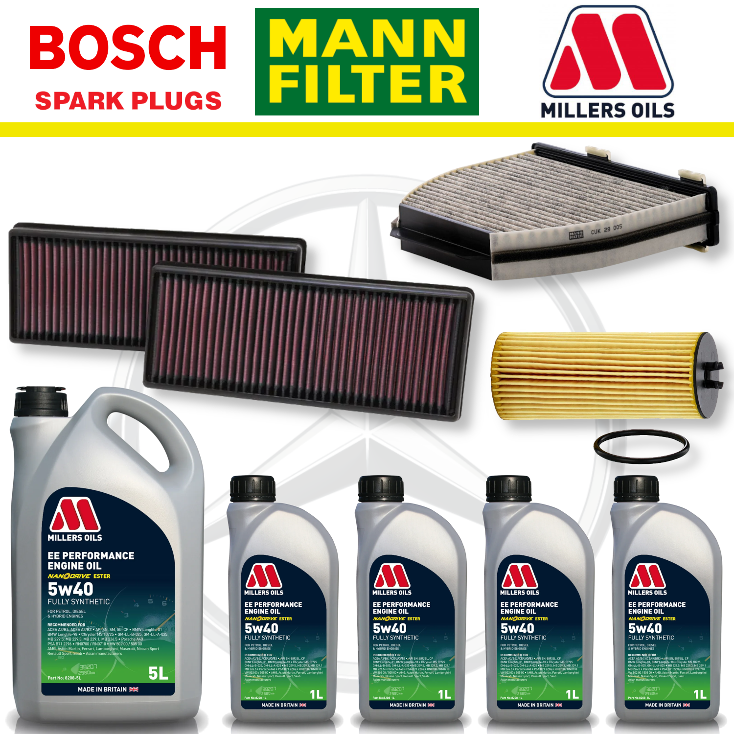 Mercedes E63 W212 AMG 5.5 M157 Home Service Pack - Millers Oil Premium