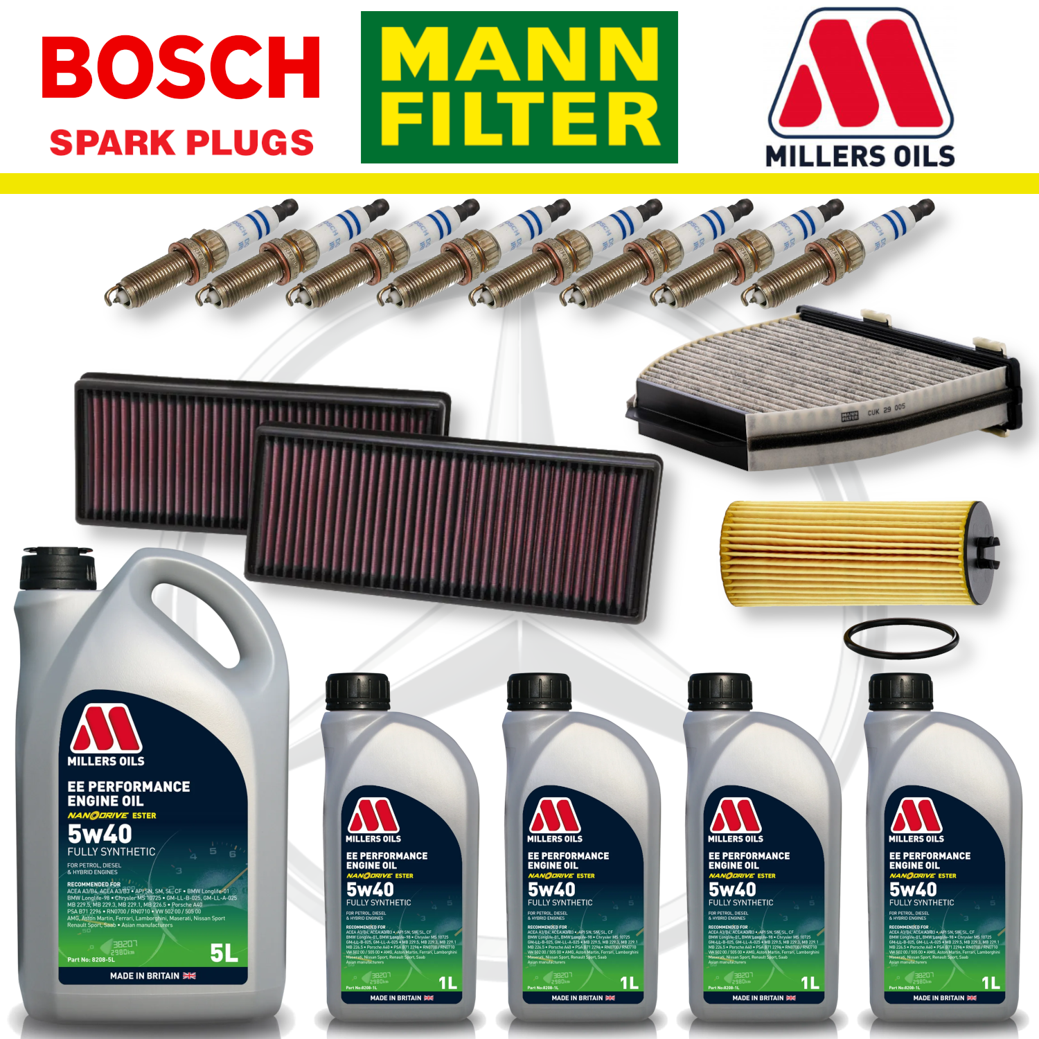 Mercedes E63 W212 AMG 5.5 M157 Home Service Pack - Millers Oil Premium