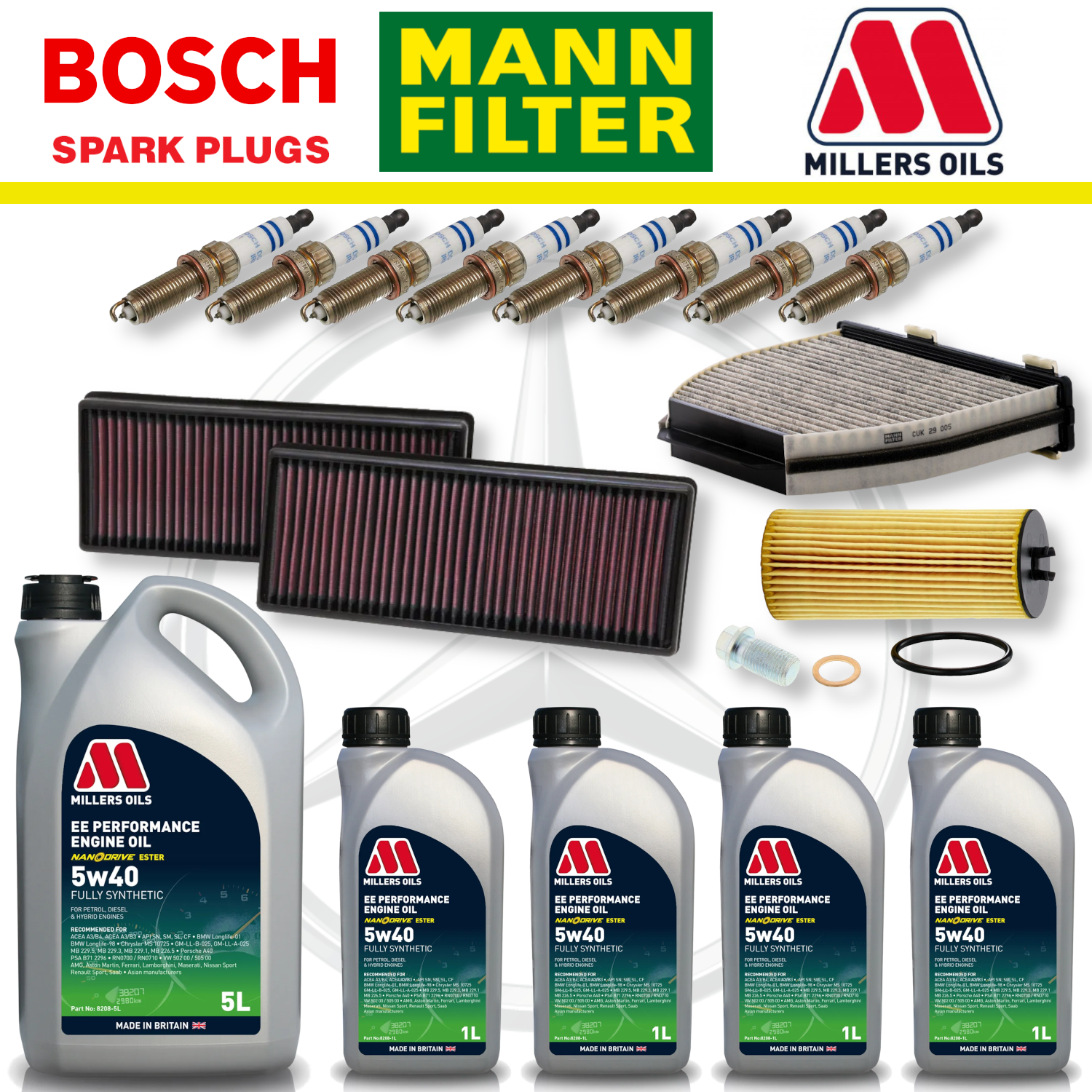 Mercedes E63 W212 AMG 5.5 M157 Home Service Pack - Millers Oil Premium