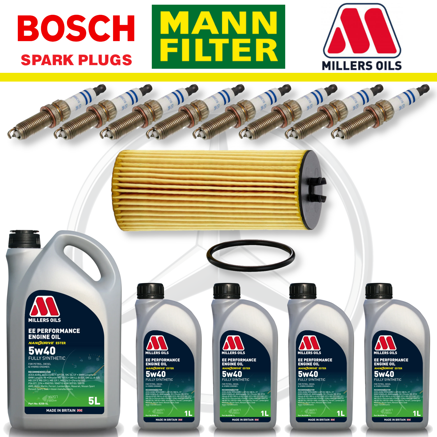 Mercedes E63 W212 AMG 5.5 M157 Home Service Pack - Millers Oil Premium