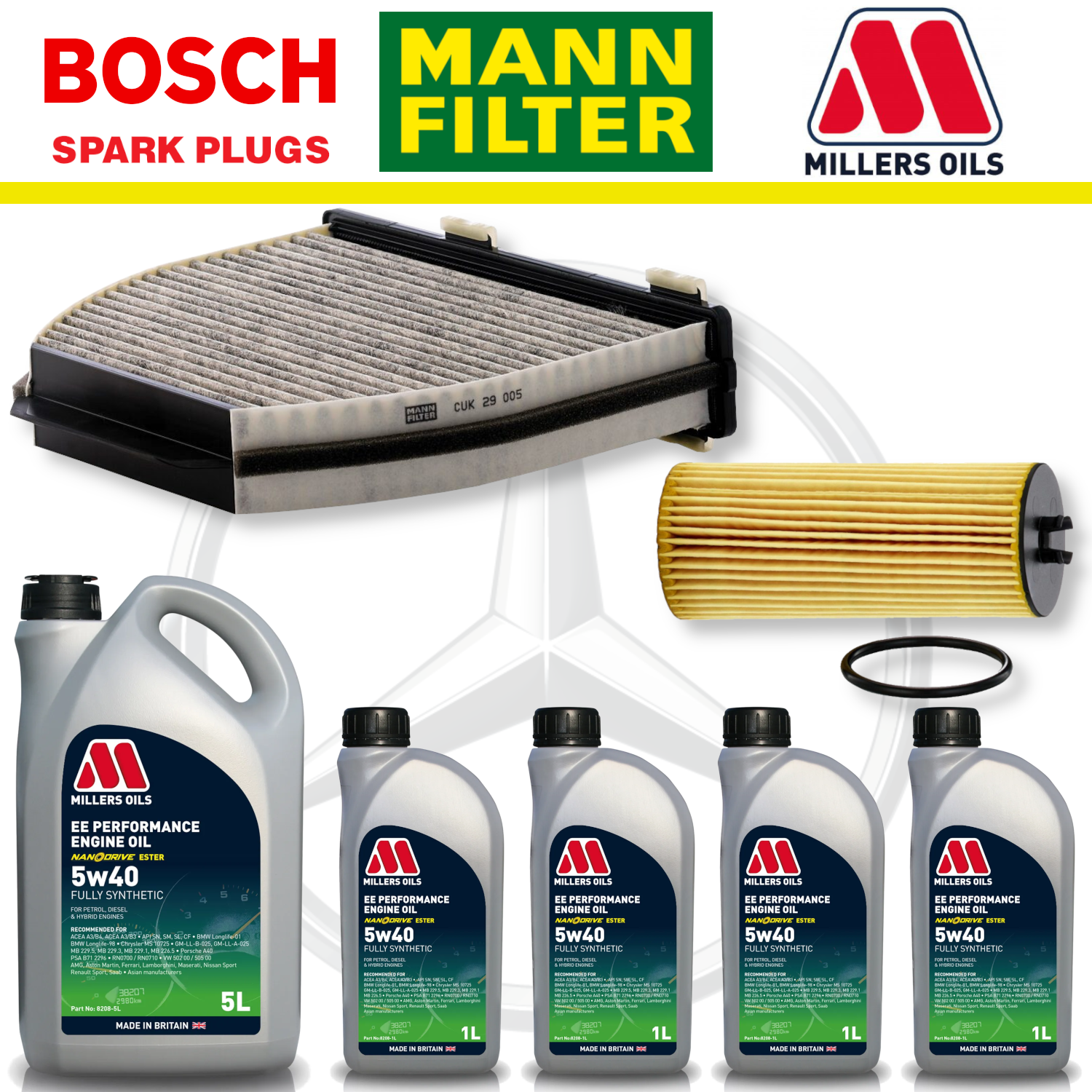 Mercedes E63 W212 AMG 5.5 M157 Home Service Pack - Millers Oil Premium