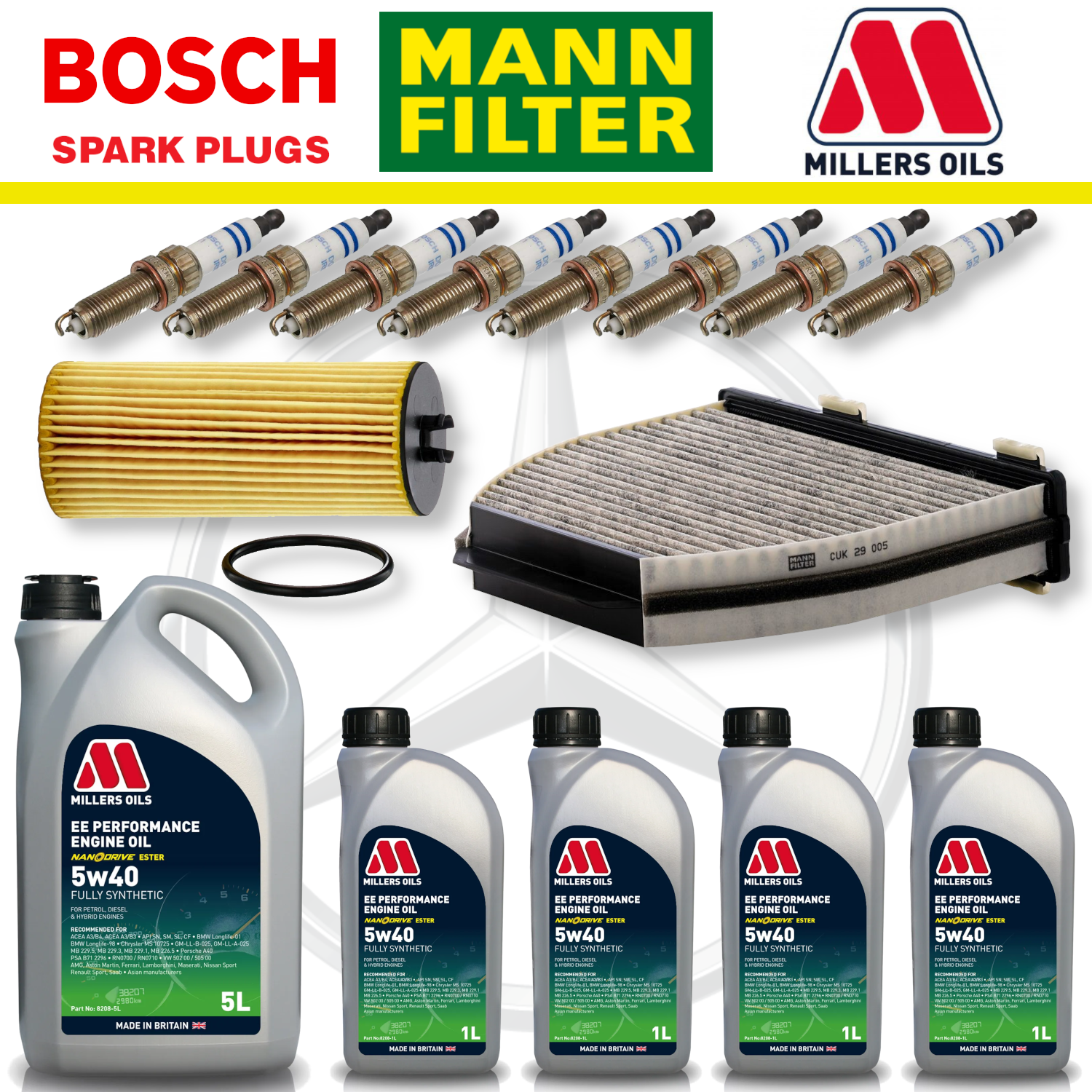 Mercedes E63 W212 AMG 5.5 M157 Home Service Pack - Millers Oil Premium