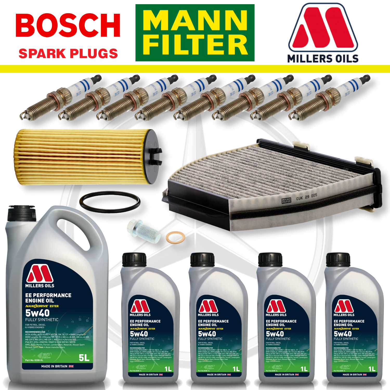 Mercedes E63 W212 AMG 5.5 M157 Home Service Pack - Millers Oil Premium