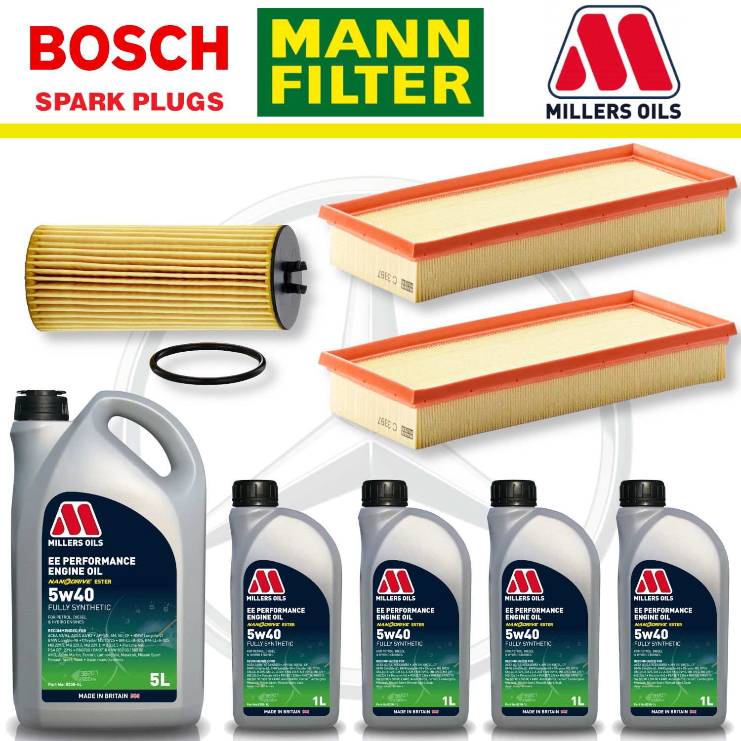 Mercedes E63 W212 AMG 5.5 M157 Home Service Pack - Millers Oil Premium