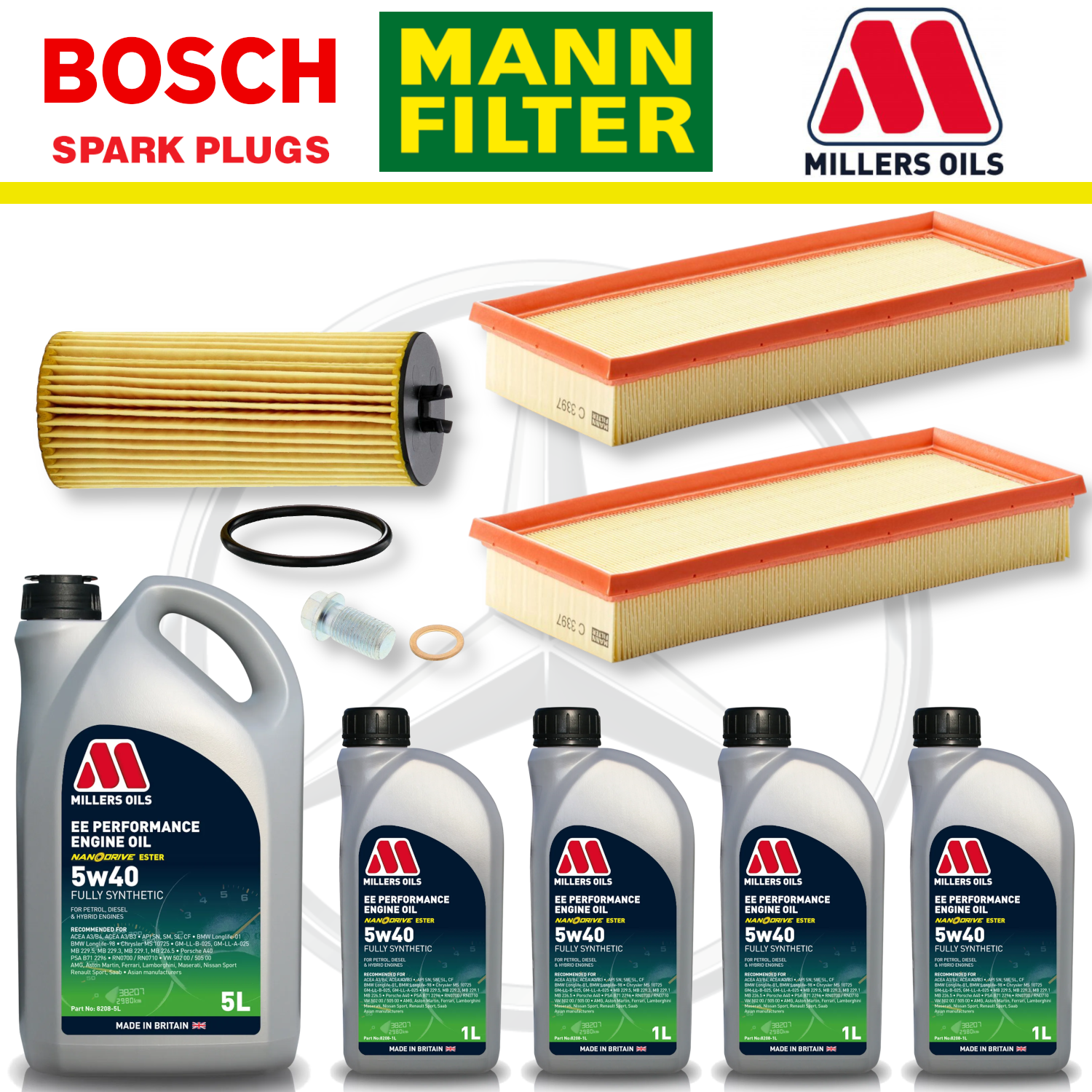 Mercedes E63 W212 AMG 5.5 M157 Home Service Pack - Millers Oil Premium