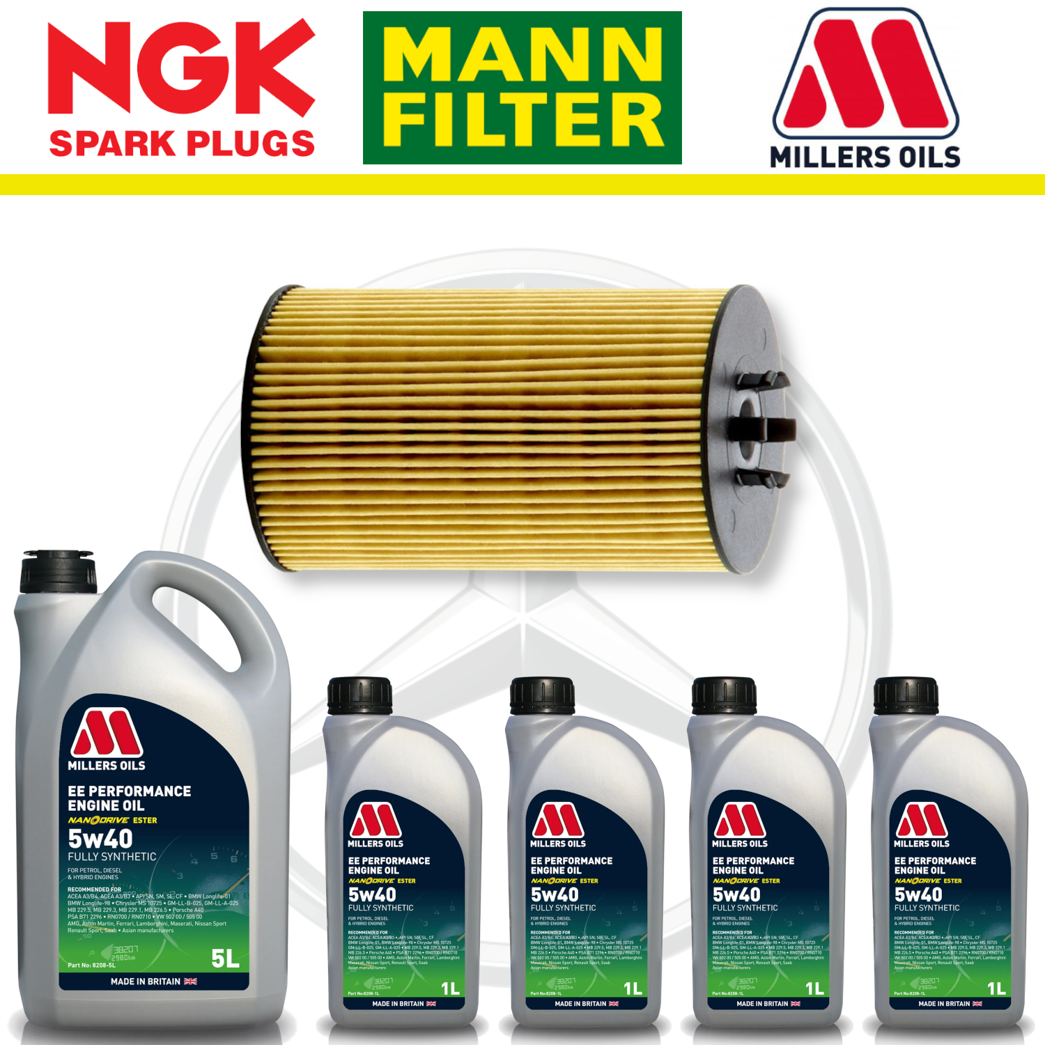 Mercedes E63 W212 AMG 6.2 M156 Home Service Pack - Millers Oil Premium