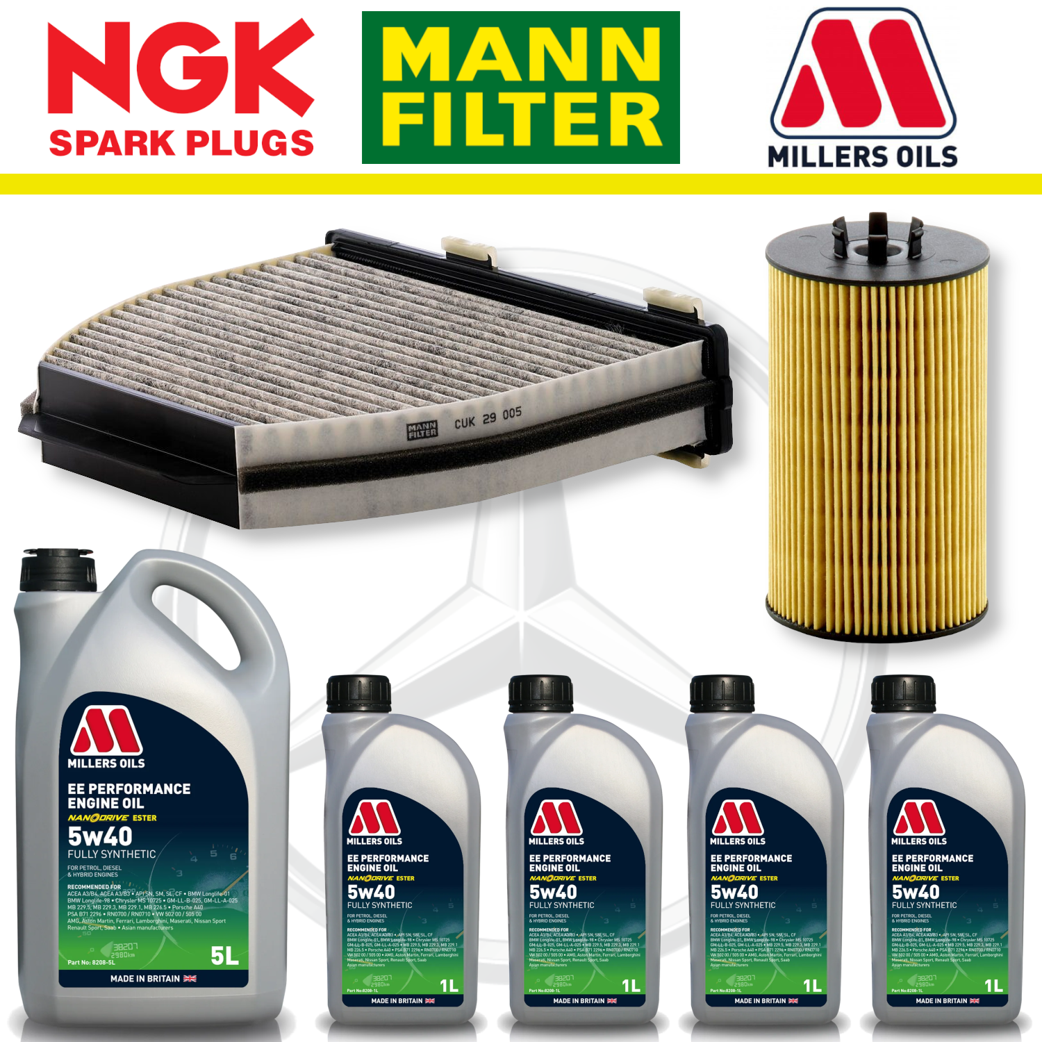 Mercedes E63 W212 AMG 6.2 M156 Home Service Pack - Millers Oil Premium