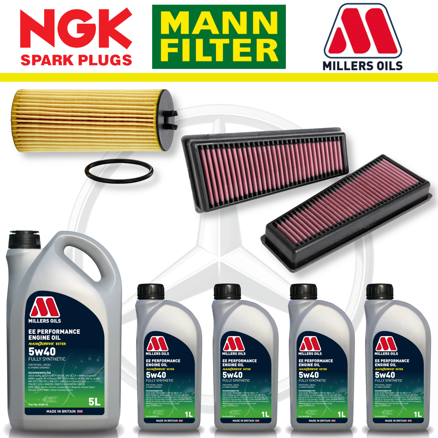 Mercedes E63 W213 AMG M177 Home Service Pack - Millers Oil Premium