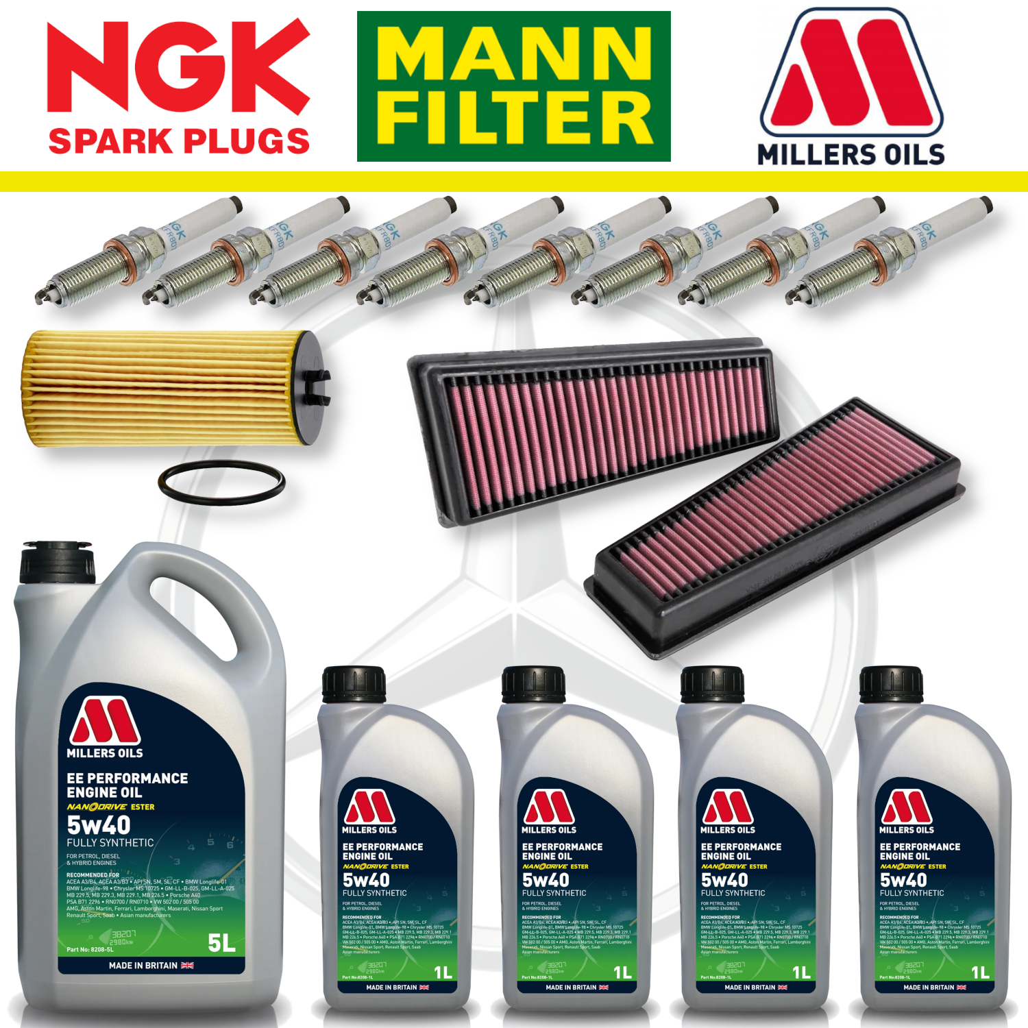 Mercedes E63 W213 AMG M177 Home Service Pack - Millers Oil Premium