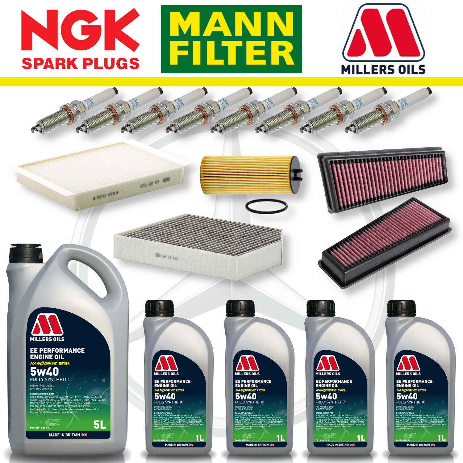 Mercedes E63 W213 AMG M177 Home Service Pack - Millers Oil Premium