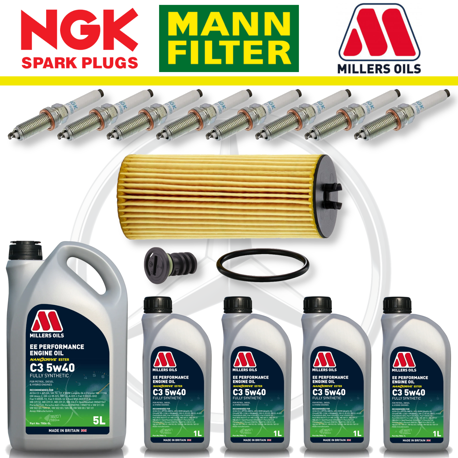 Mercedes E63 W213 AMG M177 Home Service Pack - Millers Oil Premium