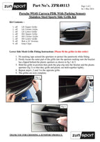 Zunsport Porsche Carrera 991.1 C4S - Front Outer Grille Set
