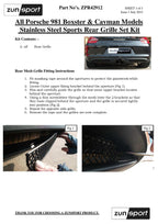 Zunsport Porsche 981 Boxster/Cayman S - Rear Grille Set