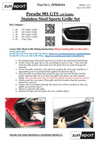 Zunsport Porsche Cayman/Boxster 981 GTS - Conjunto de parrillas exteriores