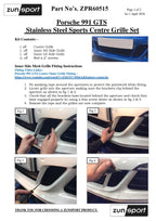 Zunsport Porsche Carrera 991.1 GTS - Front Centre Grille Set