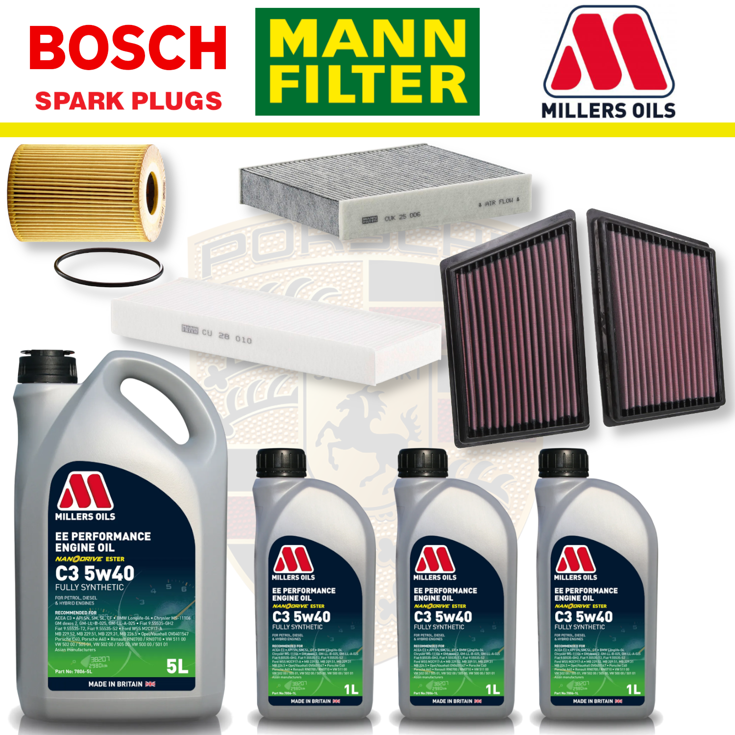 Porsche 911 S/GTS 992 3.0 Home Service Pack - Millers Oil Premium