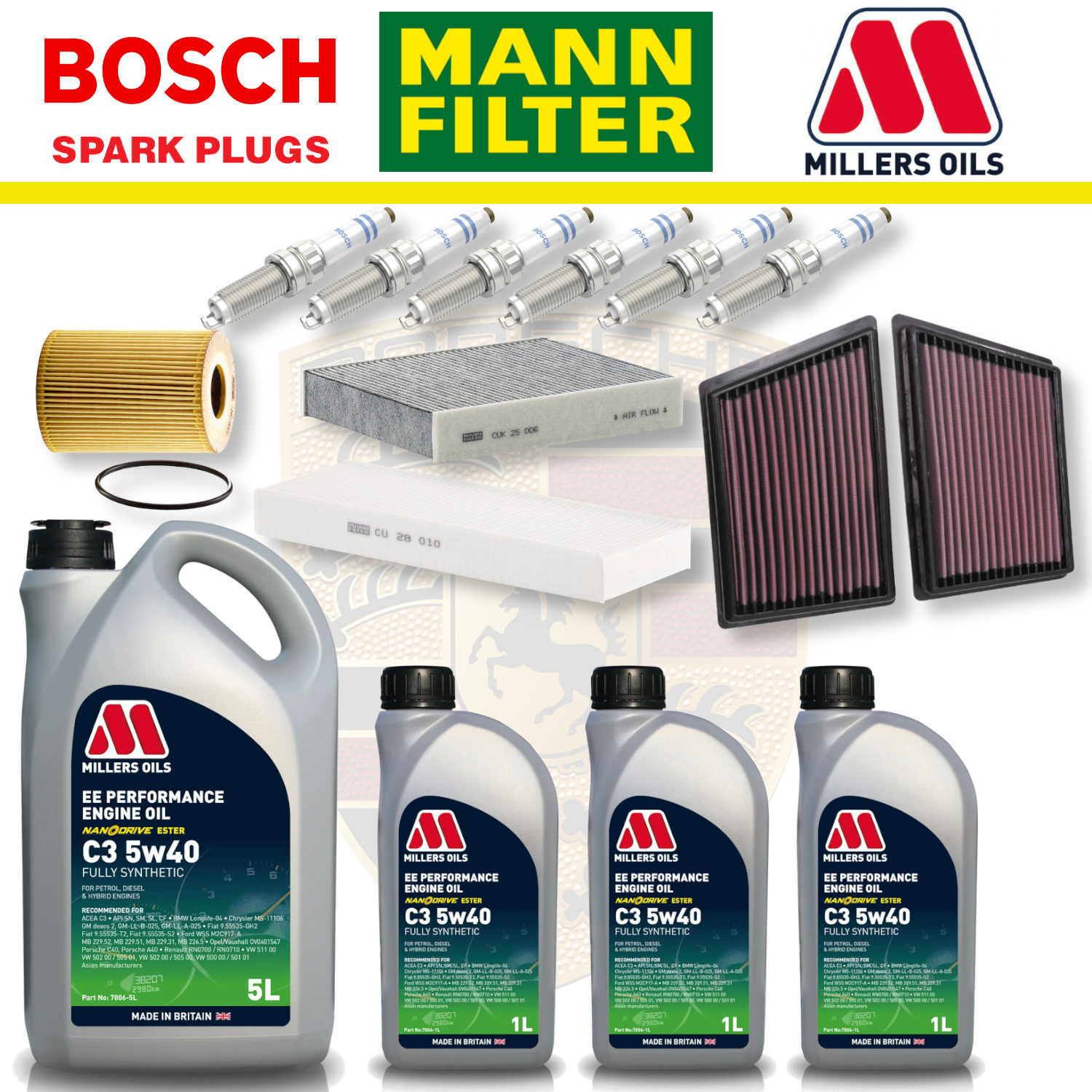 Porsche 911 S/GTS 992 3.0 Home Service Pack - Millers Oil Premium