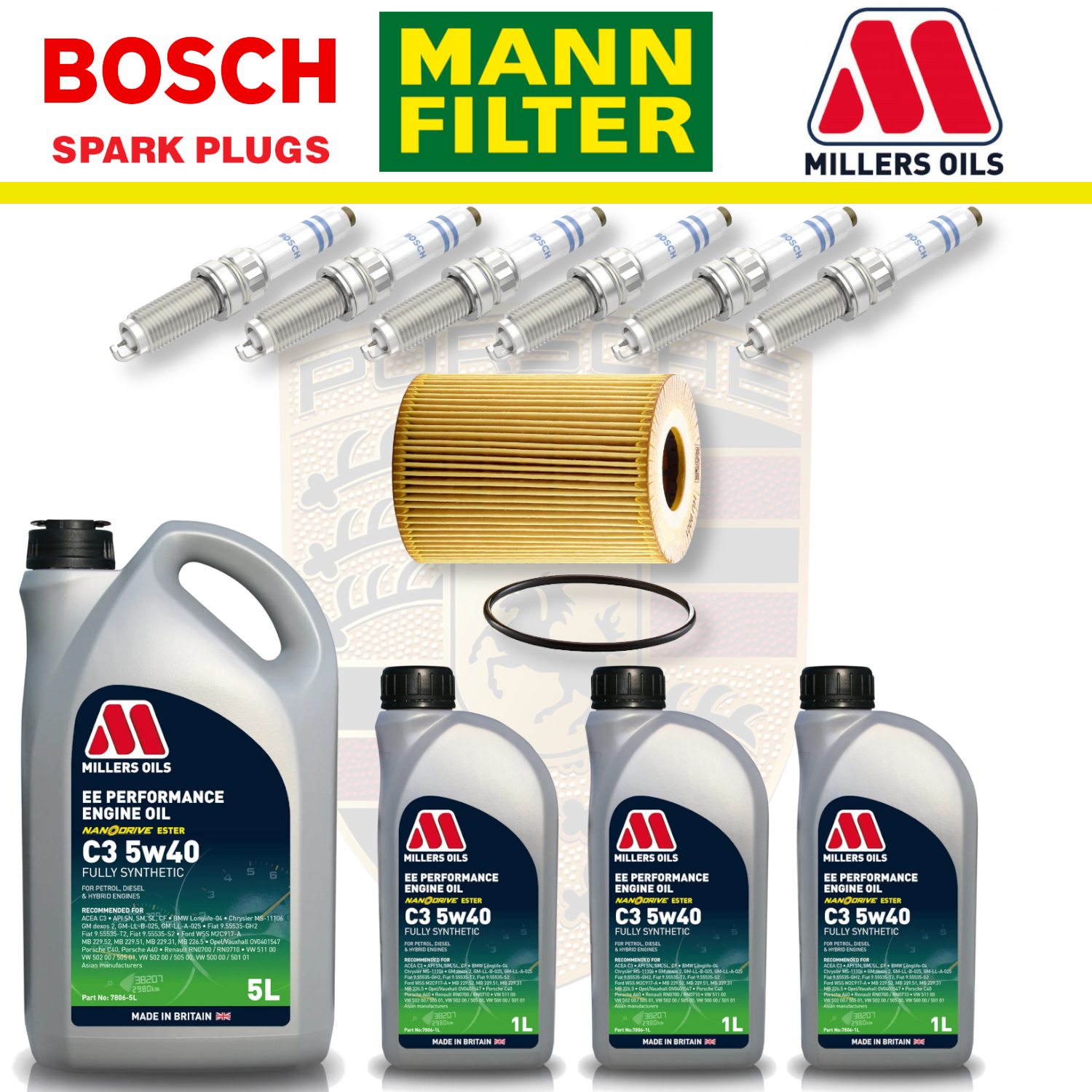 Porsche 911 S/GTS 992 3.0 Home Service Pack - Millers Oil Premium