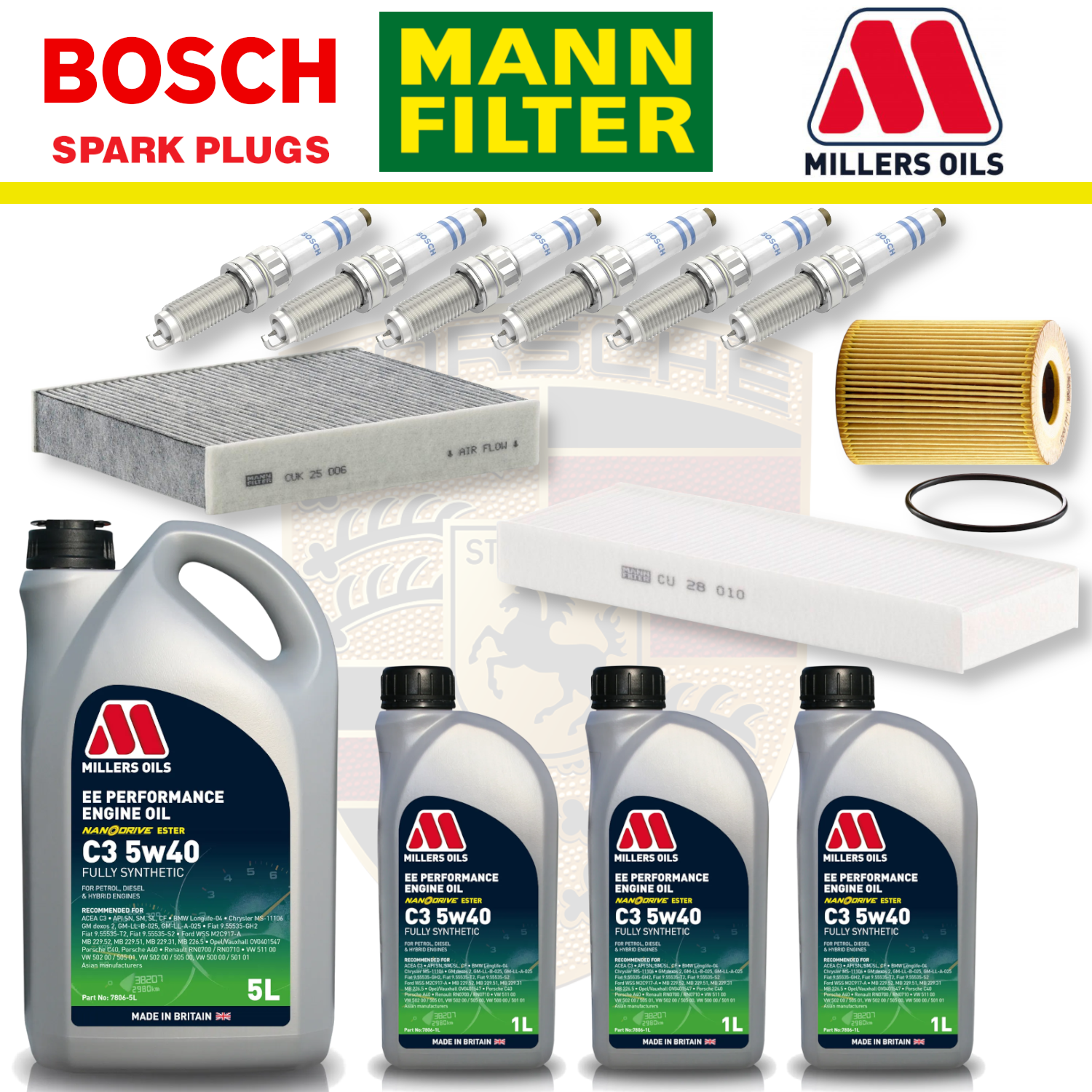 Porsche 911 S/GTS 992 3.0 Home Service Pack - Millers Oil Premium