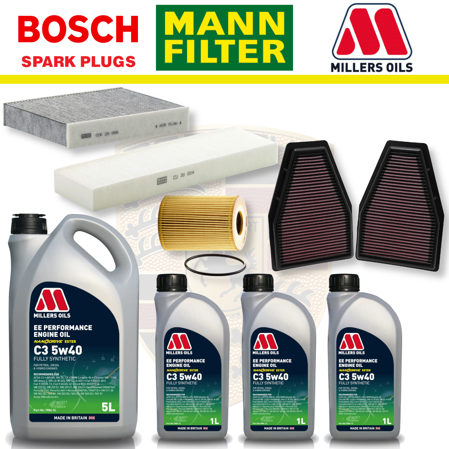 Mercedes A45 W176 CLA45 C117 AMG M133 Paquete de servicio a domicilio - Aceite Millers Premium