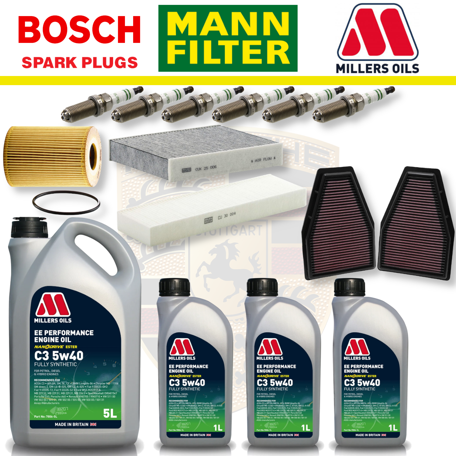 Mercedes A45 W176 CLA45 C117 AMG M133 Paquete de servicio a domicilio - Aceite Millers Premium