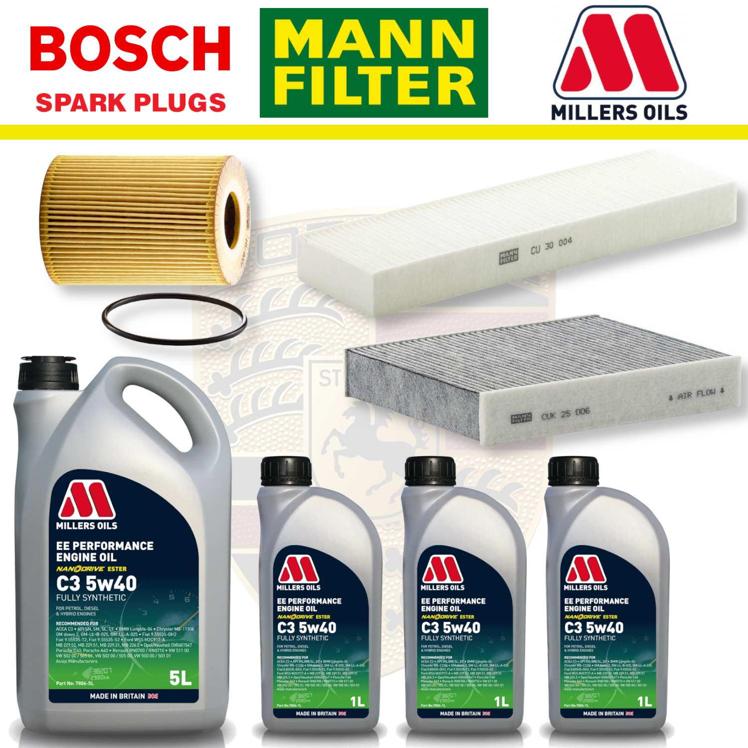 Mercedes A45 W176 CLA45 C117 AMG M133 Paquete de servicio a domicilio - Aceite Millers Premium