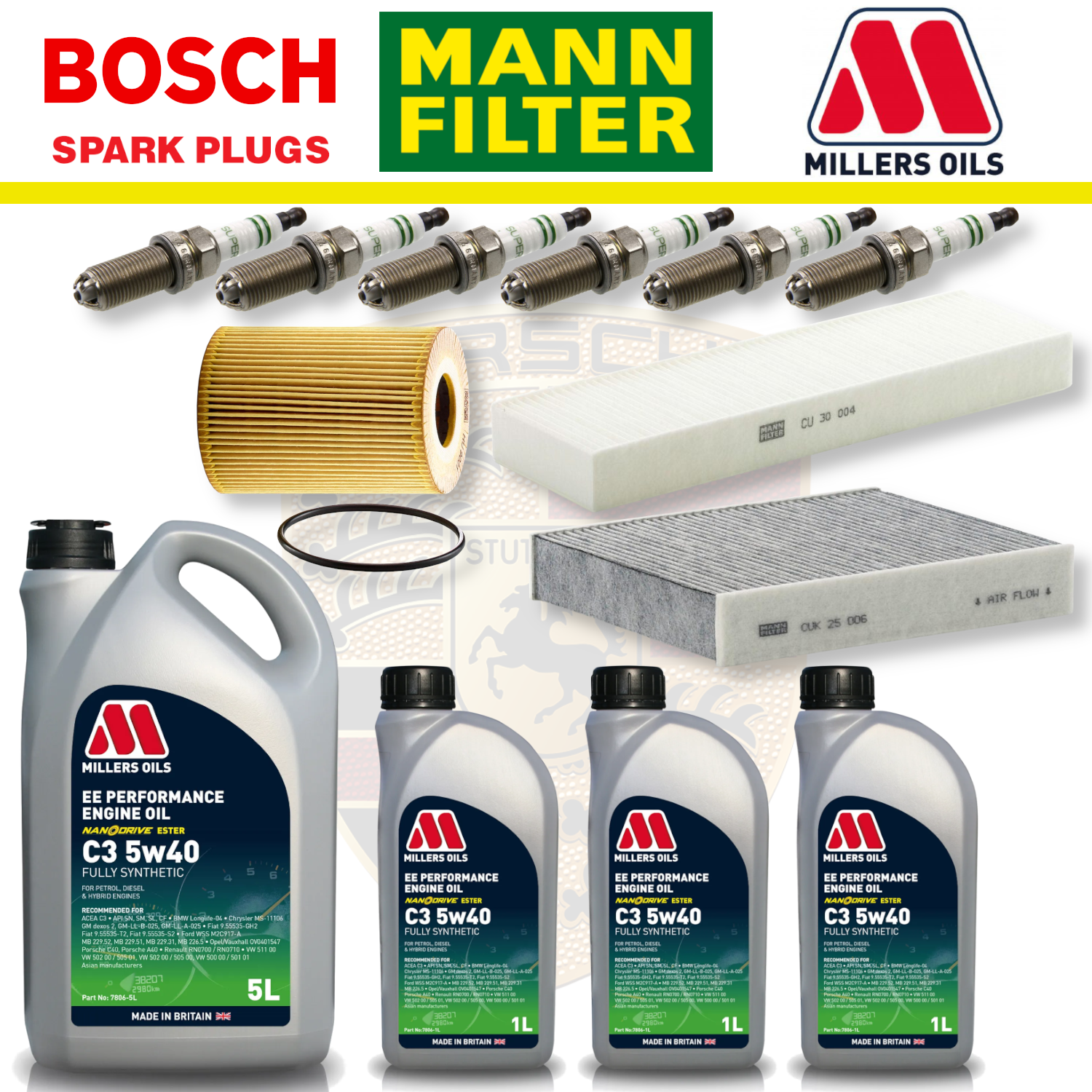 Mercedes A45 W176 CLA45 C117 AMG M133 Paquete de servicio a domicilio - Aceite Millers Premium