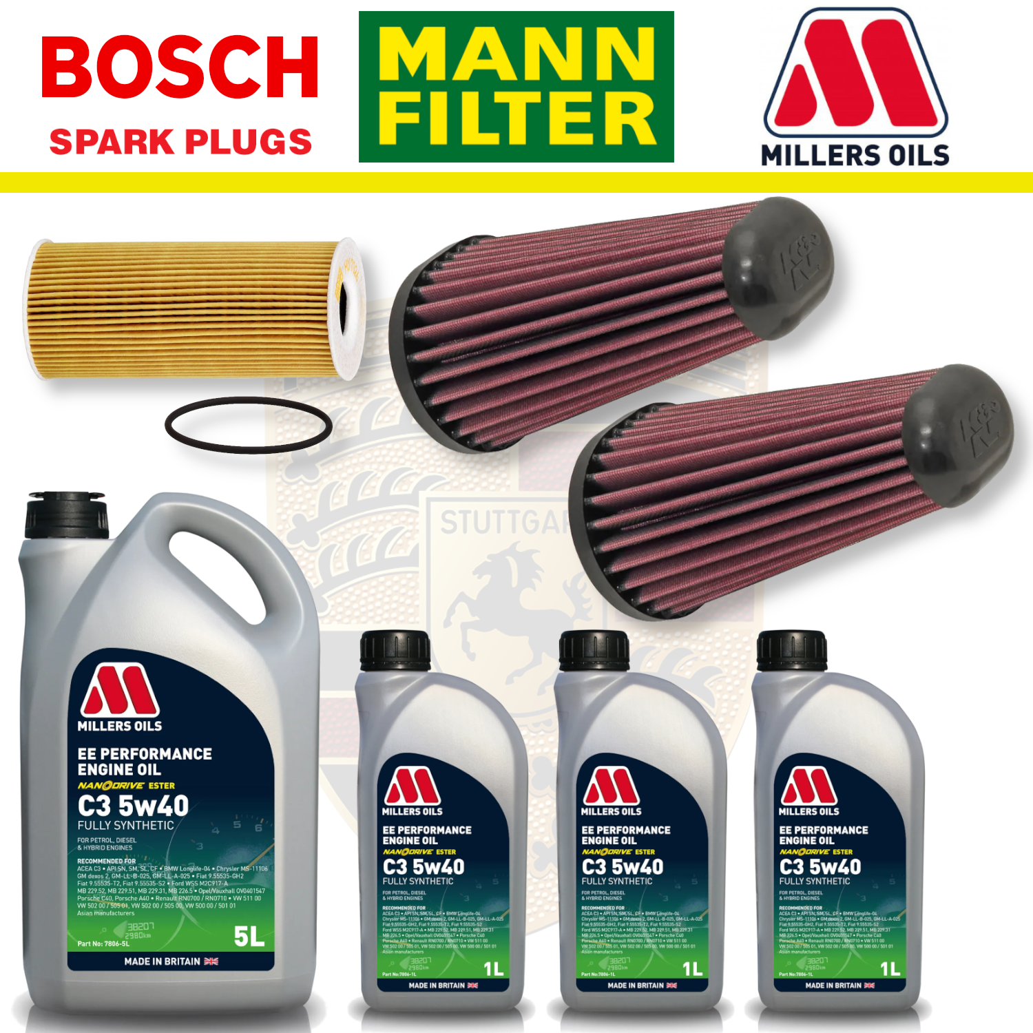 Mercedes A45 W176 CLA45 C117 AMG M133 Paquete de servicio a domicilio - Aceite Millers Premium