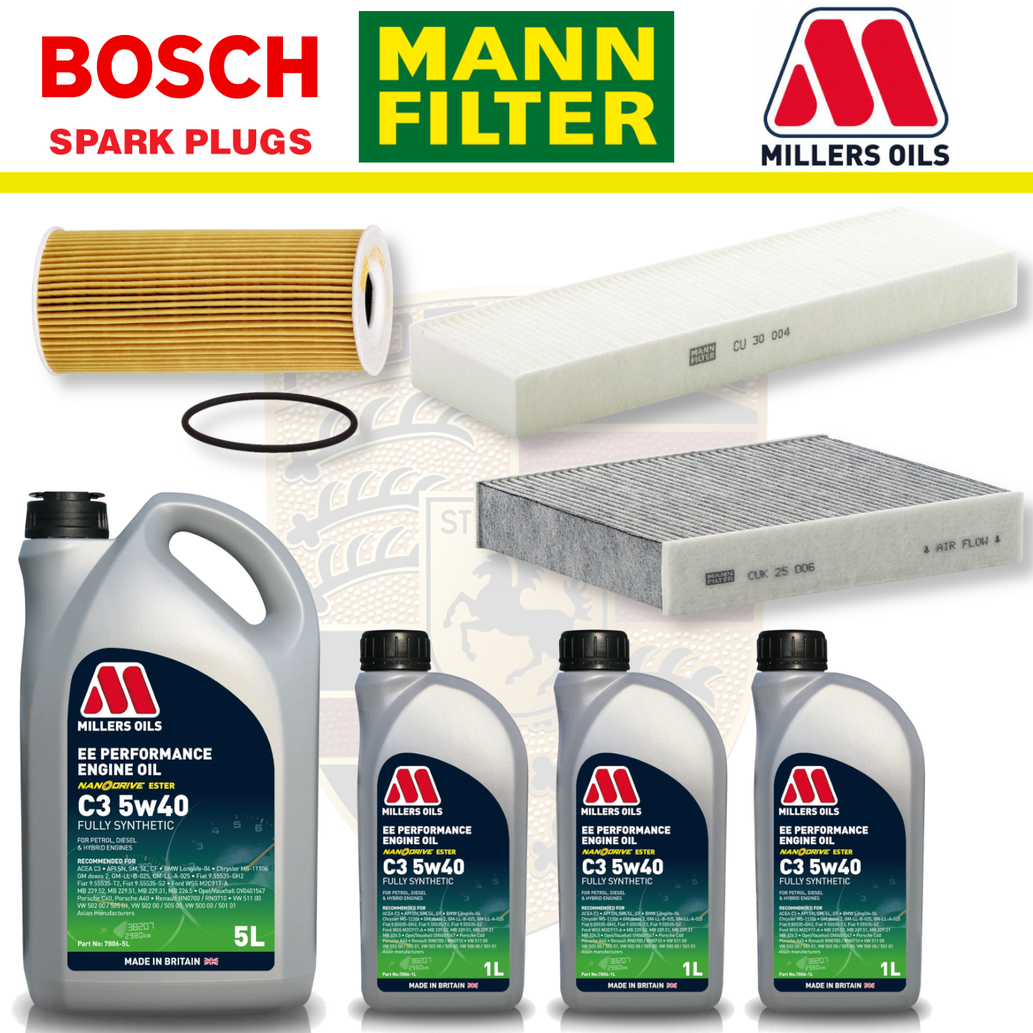 Mercedes A45 W176 CLA45 C117 AMG M133 Paquete de servicio a domicilio - Aceite Millers Premium