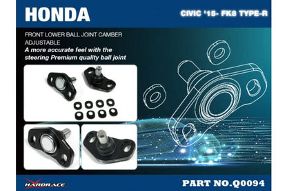 Hardrace Front Camber Ball Joint (Adjustable) - Honda Civic FK8 Type R