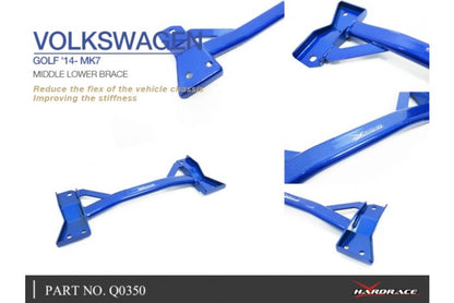 Hardrace Middle Lower Brace - VW Golf GTI/R Mk7/Mk8